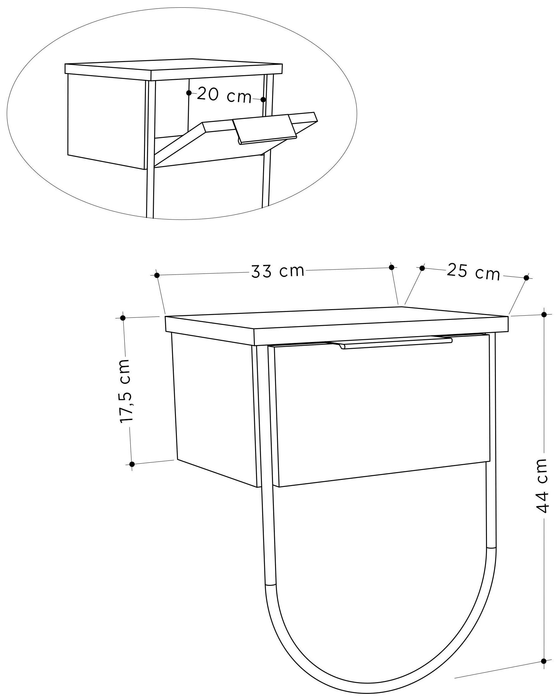 Decortie Nachttisch »NORFOLK NACHTTISCH«, (Packung, 1 St.), Leichte Montage, Lagerung, Platzsparend