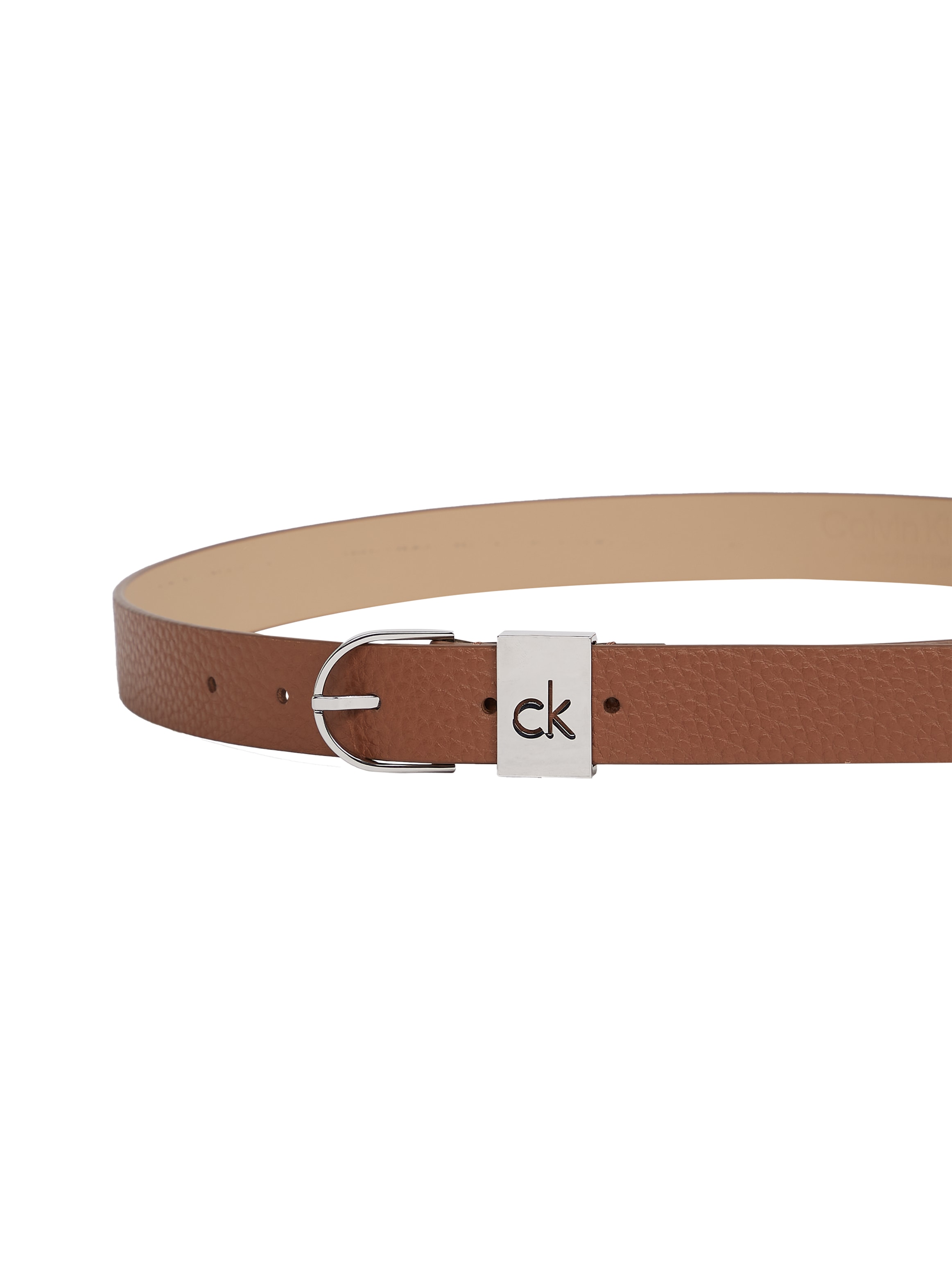 Calvin Klein Ledergürtel »CK LOOP THIN ROUND BUCKLE 2.5«, Logoprägung