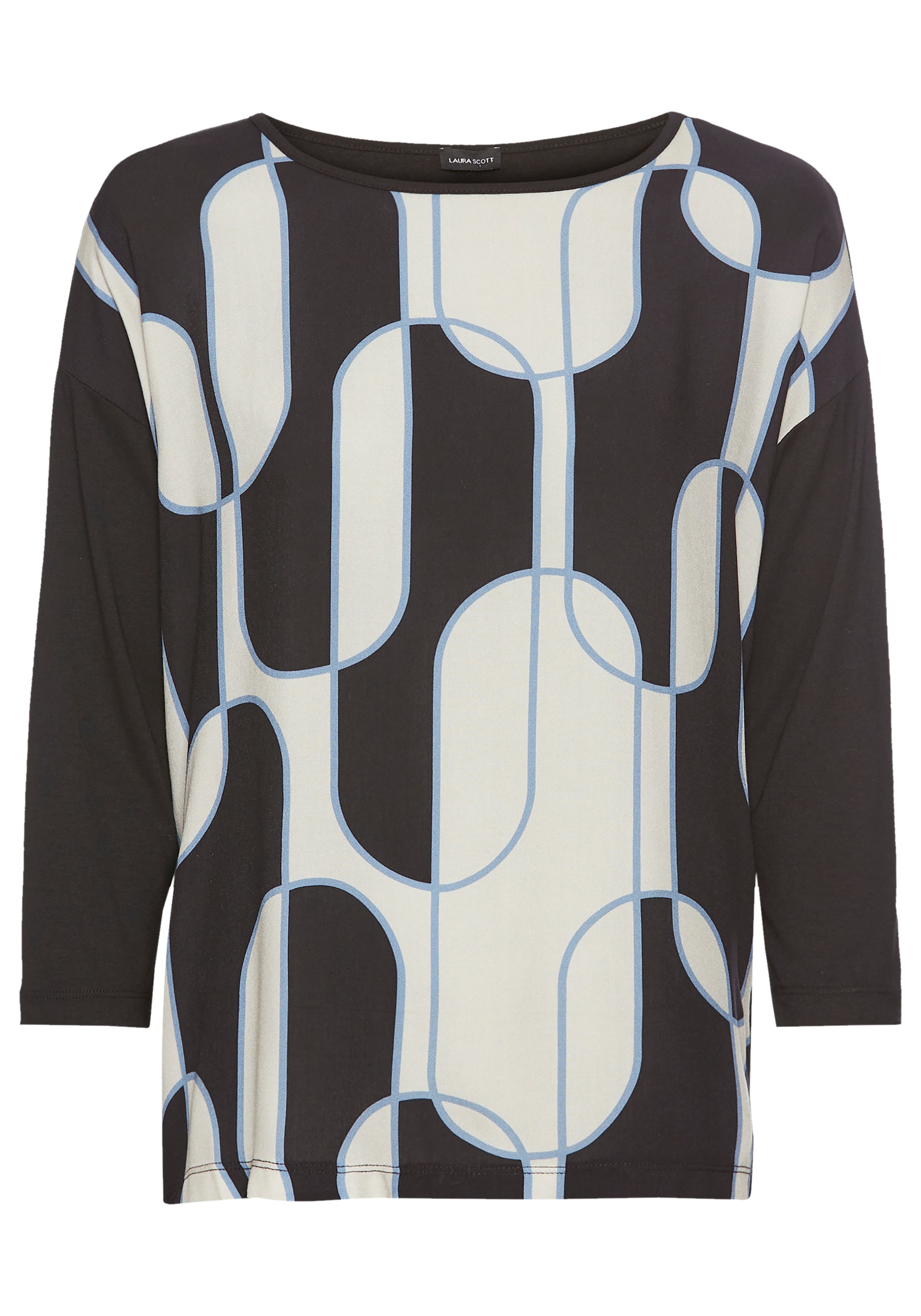 Laura Scott Shirtbluse, mit Grafik-Print im Materialmix - NEUE KOLLEKTION