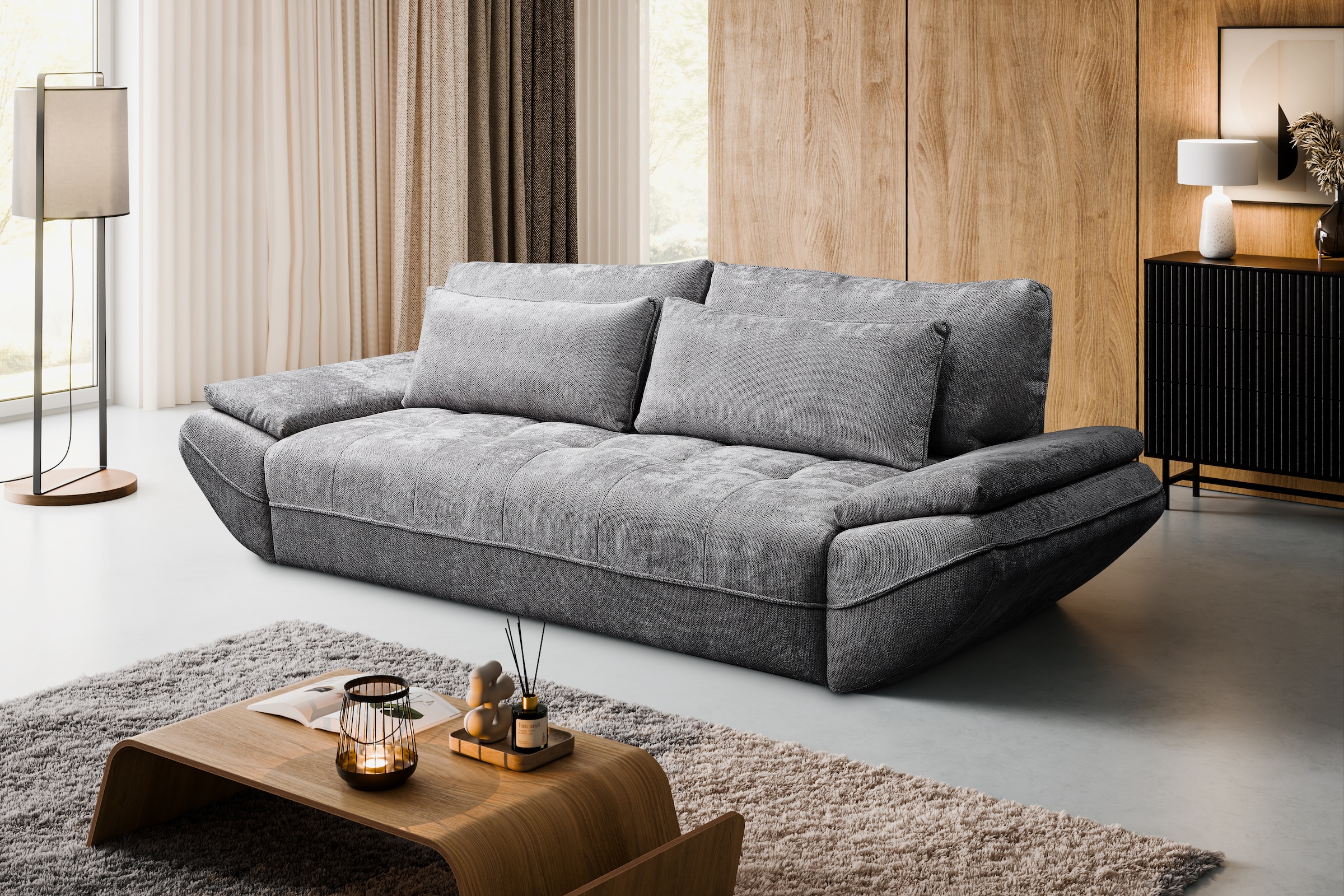 exxpo - sofa fashion Big-Sofa »Elma Mega Schlafsofa, Breite 280, bequem und komfortabel« inkl. Bettfunktion und Bettkasten,toller Sitzkomfort, Steppung im Sitz