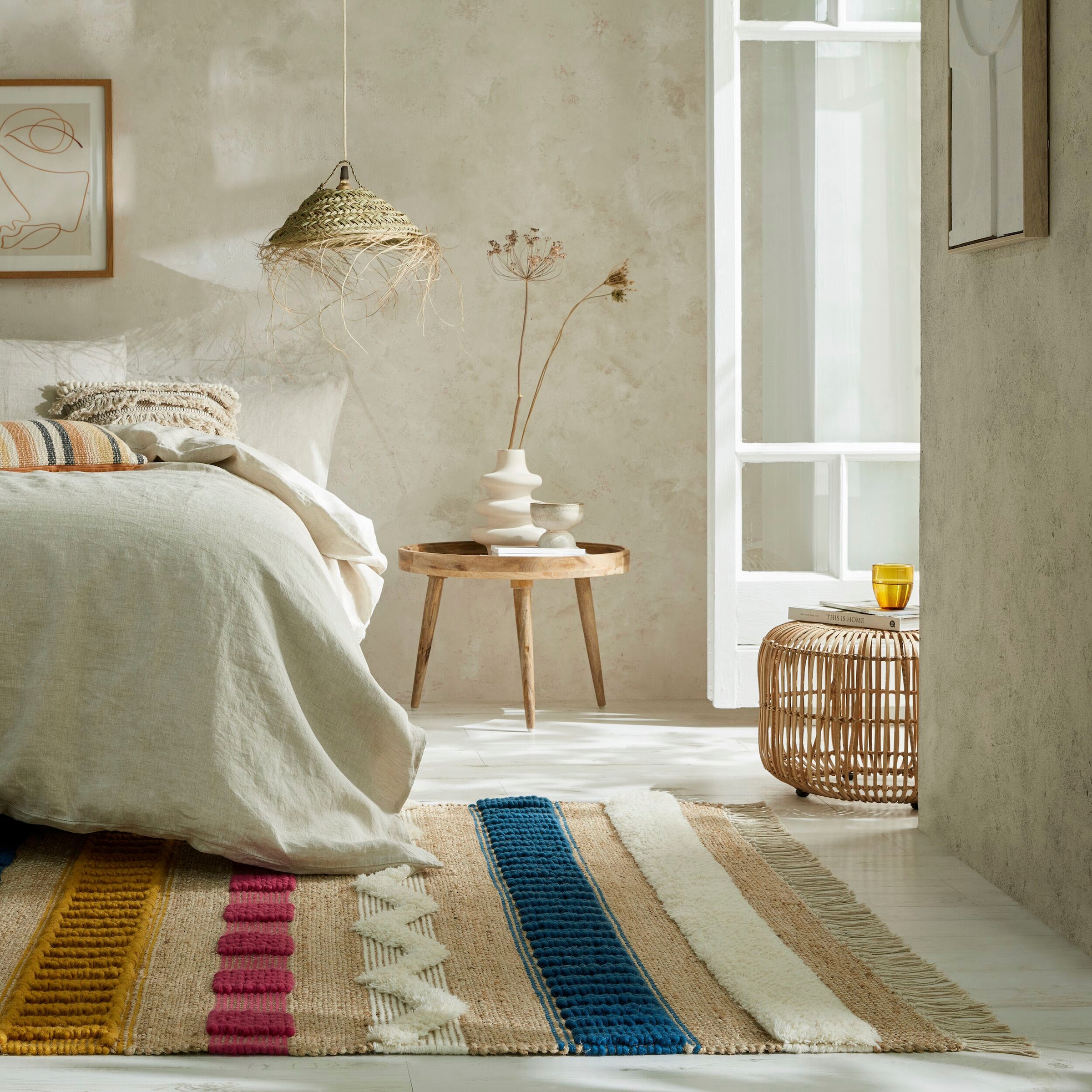 FLAIR RUGS Teppich »Medina«, rechteckig, 12 mm Höhe, Boho-Look, aus Naturfasern wie Wolle & Jute