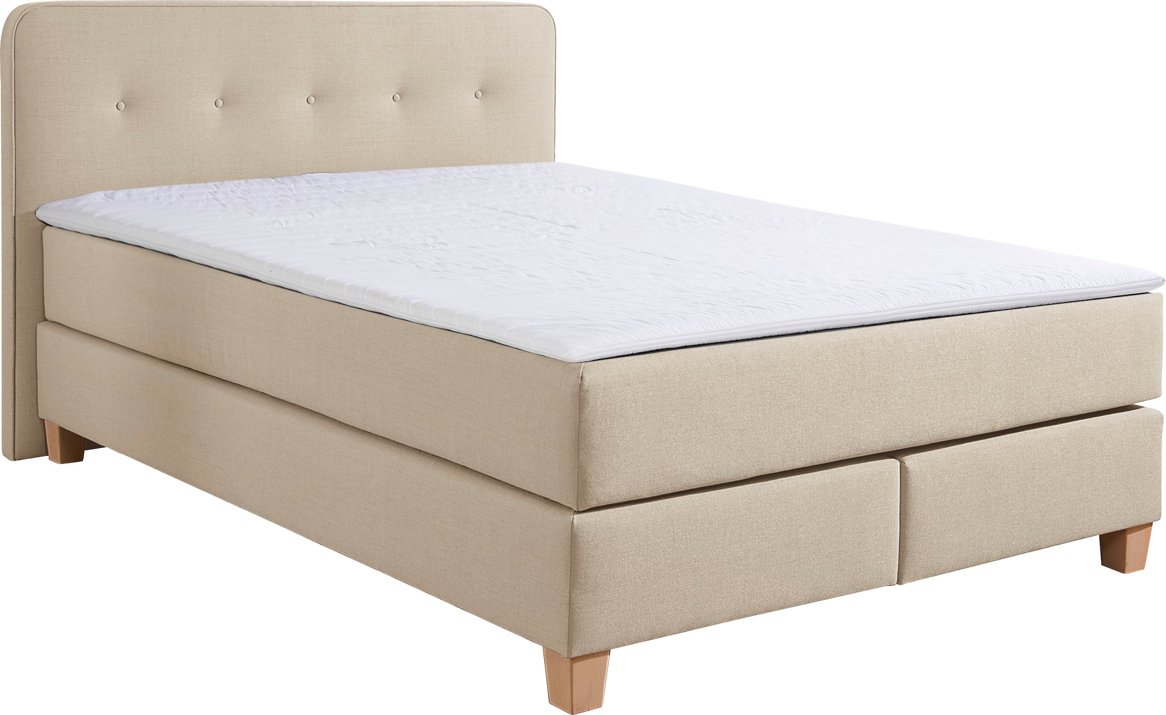 Home affaire Boxspringbett »Fargo«, in Überlänge 220 cm, mit Topper, 3 Ausführungen, 4, Breiten