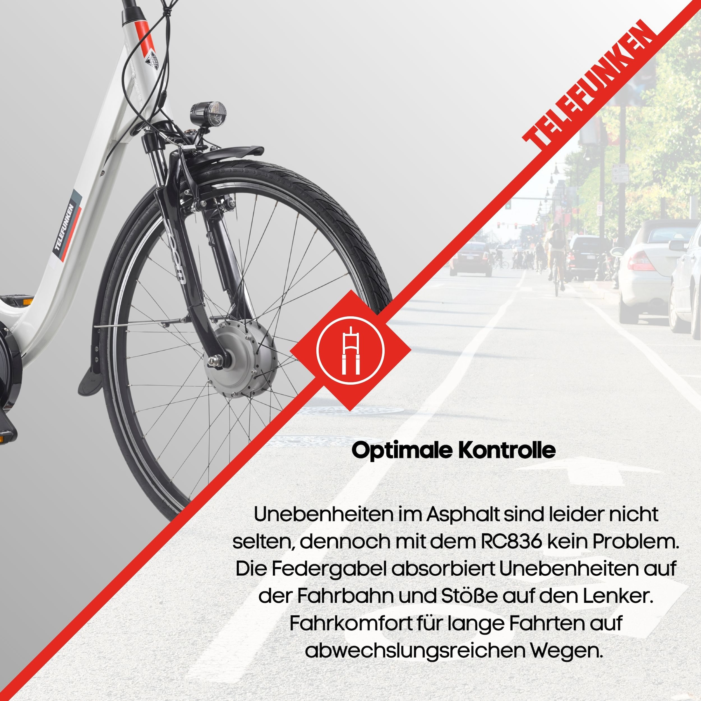 Telefunken »Multitalent RC836« 3 Gang Shimano Shimano Nexus Schaltwerk Nabenschaltung Frontmotor 250 W