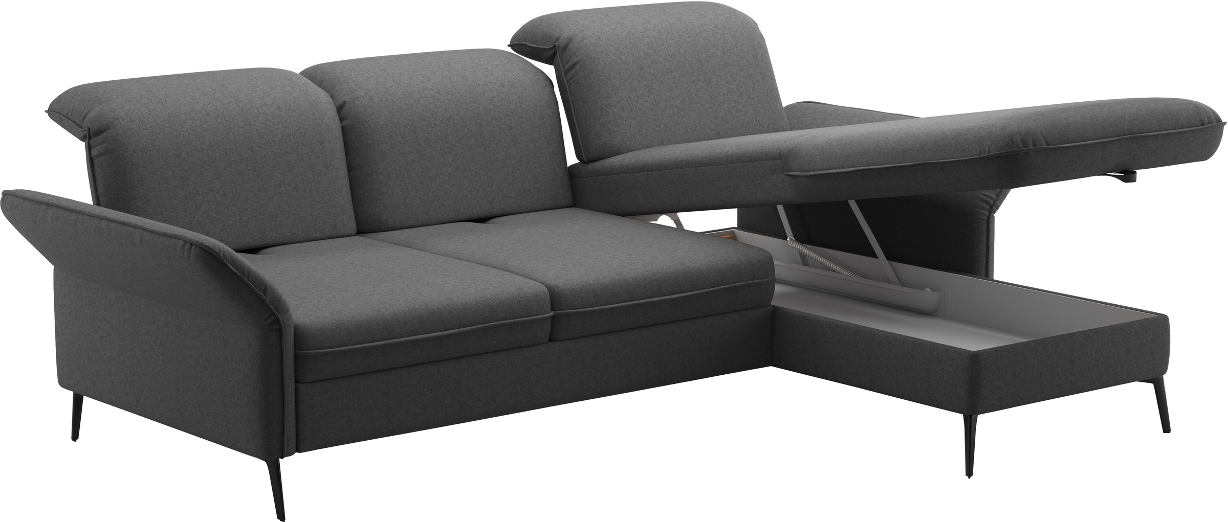sit&more Ecksofa »Emely, inkl. Sitztiefenverstellung«, wahlweise mit Bettfunktion,Bettkasten,Kopf- & Armteilverstellung