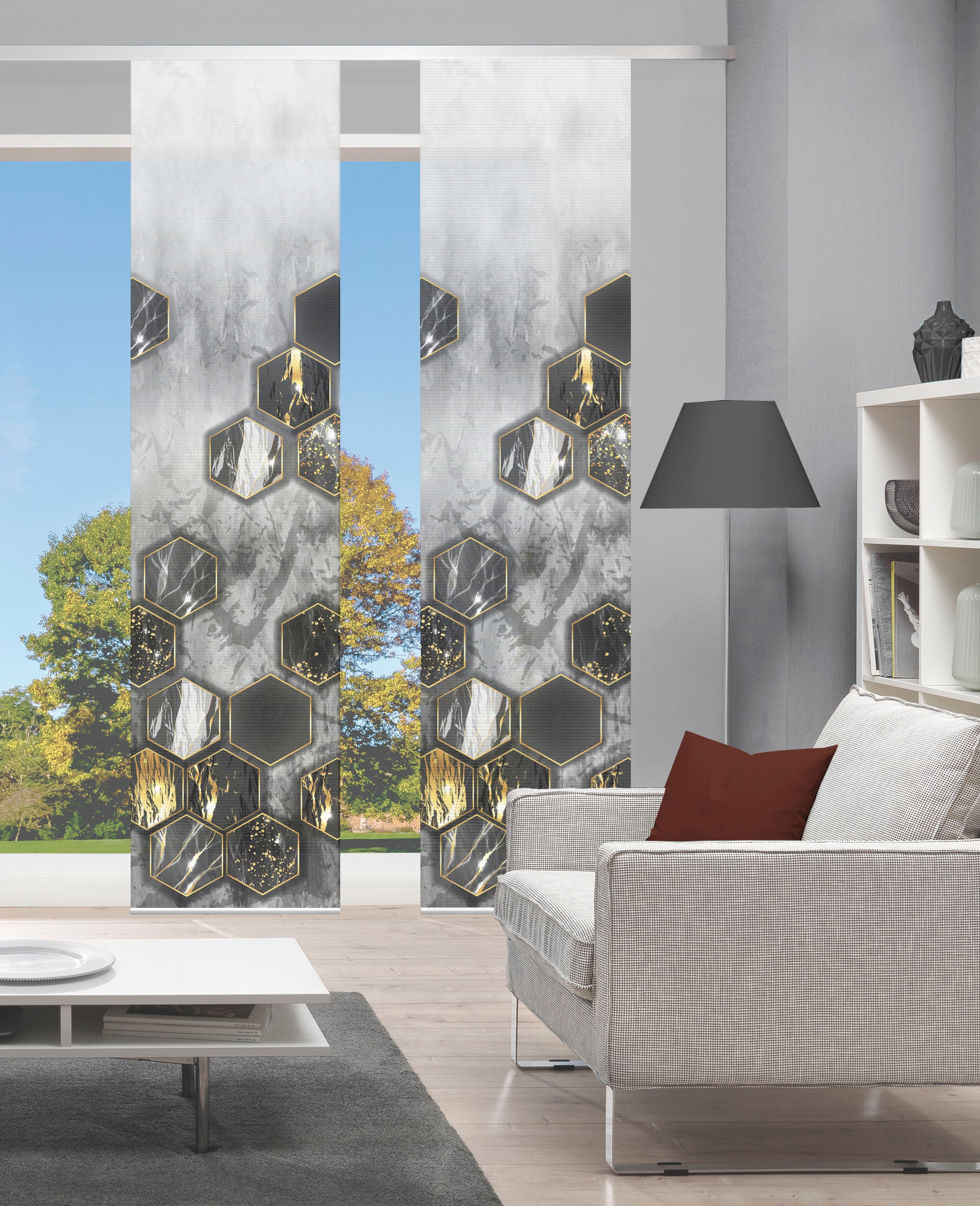 Vision S Schiebegardine »LAYON 2er SET« Paneelwagen 2 Stk. tlg. Schiebevorh günstig online kaufen