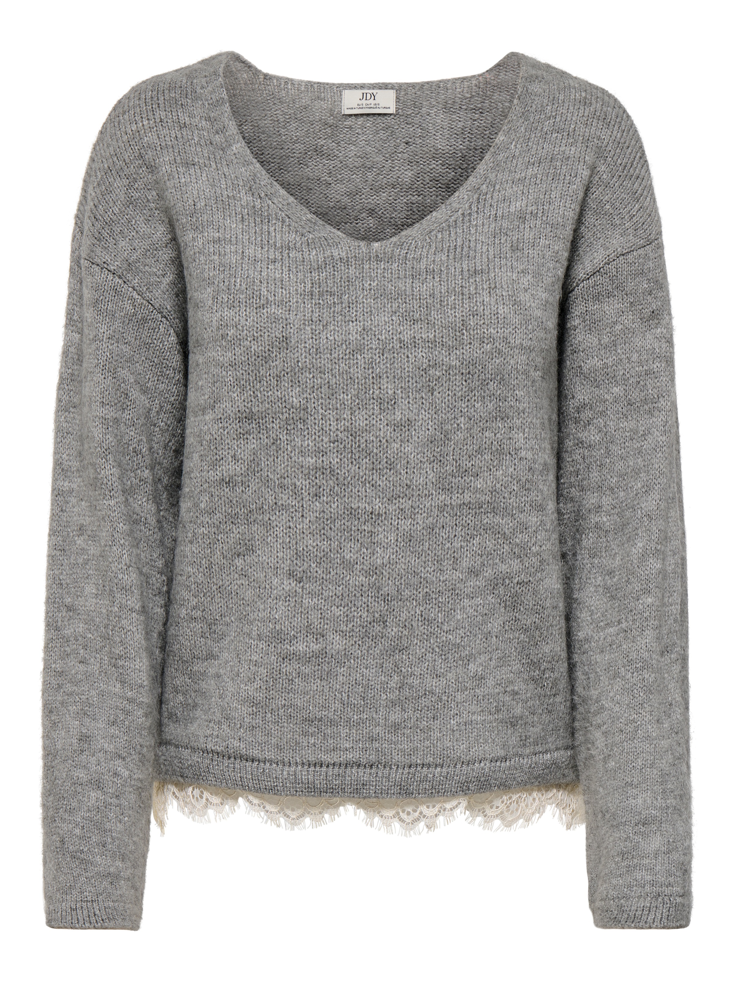 JDY Strickpullover »JDYSTEPHANIE L/S V-NECK LACE PULL KNT« Materialmix