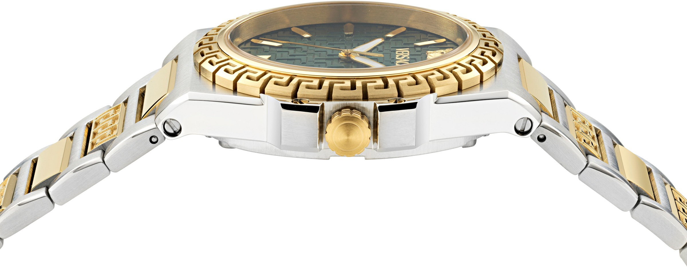 Versace Quarzuhr »GRECA REACTION LADY«, Armbanduhr, Damenuhr, Swiss Made, Edelstahlarmband, analog