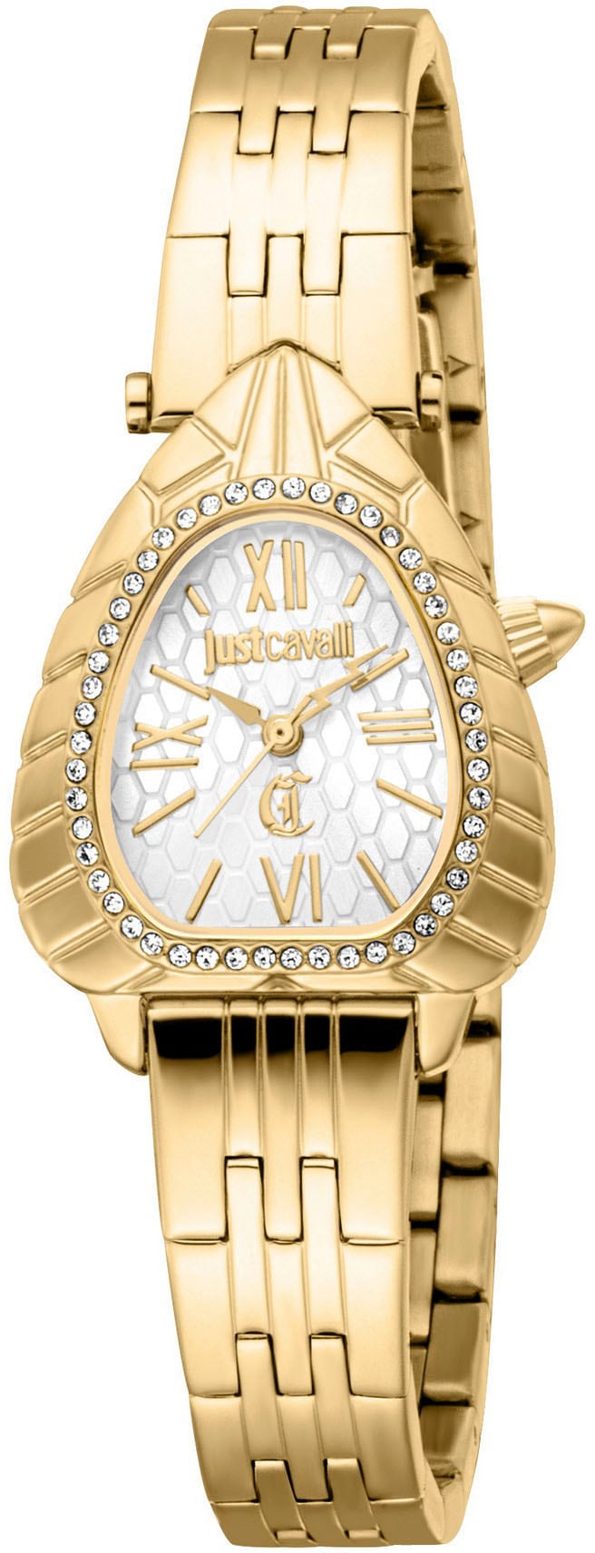 Just Cavalli Time Quarzuhr »Perla« Armbanduhr, Damenuhr, Edelstahlarmband, analog, Kristallsteine
