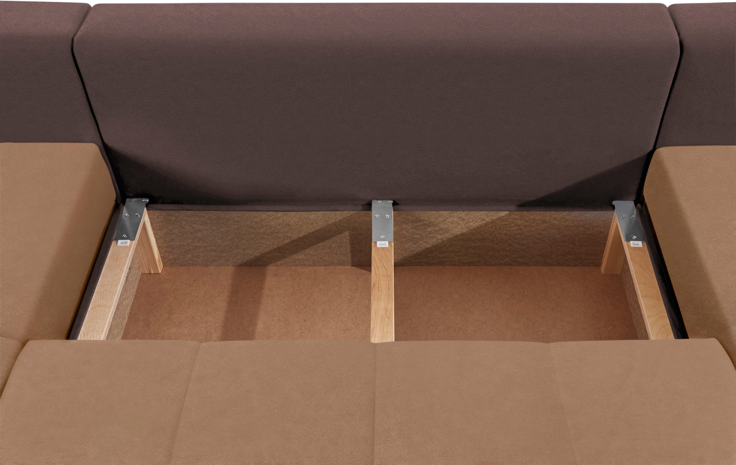 COLLECTION AB Wohnlandschaft »XXL-Josy U-Form, Breite 333 cm, mit 2 Recamieren 77 & 97 cm«, inkl. Bettfunktion, Bettkasten, mit 5 gleich großen Rückenkissen