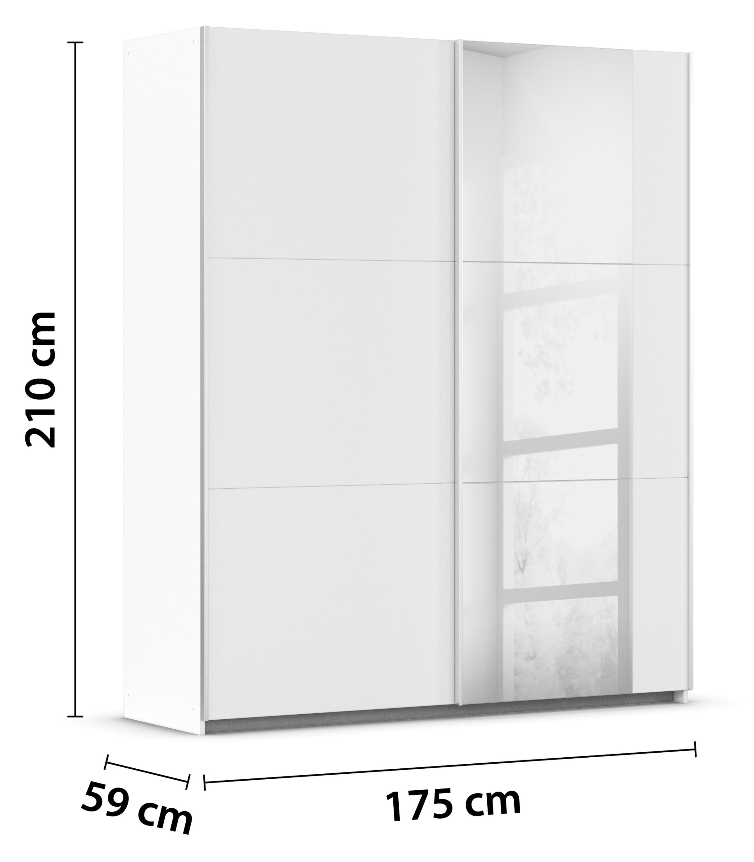 rauch Schwebetürenschrank »Kleiderschrank Garderobe TOPSELLER AURELIO mit 3 Ausstattungsvarianten«, 3 verschiedene Ausstattungsvarianten Griffe aus Metall MADE IN GERMANY