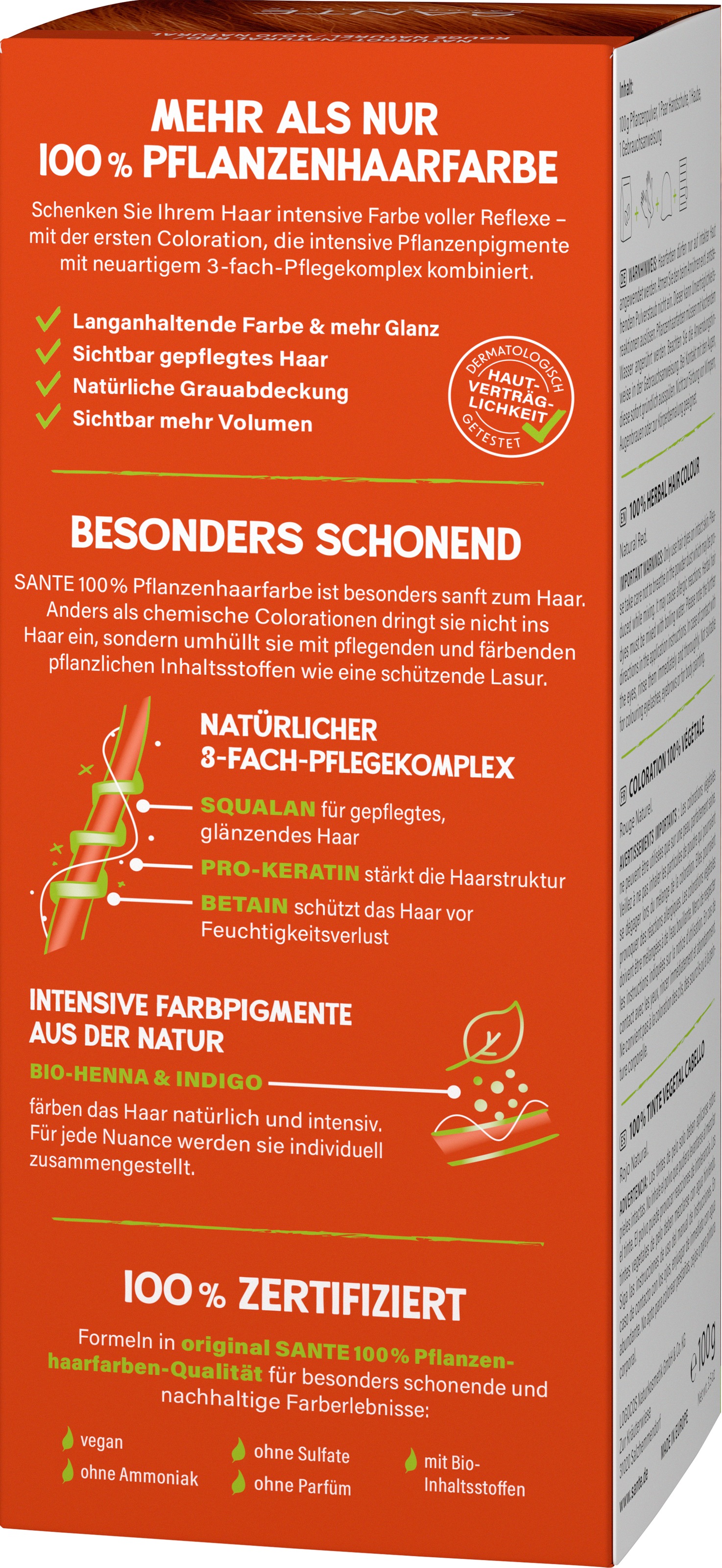 SANTE Coloration »PFLANZENHAARFARBE« mit Pflanzenpigmenten, permanente Colorierung, vegan