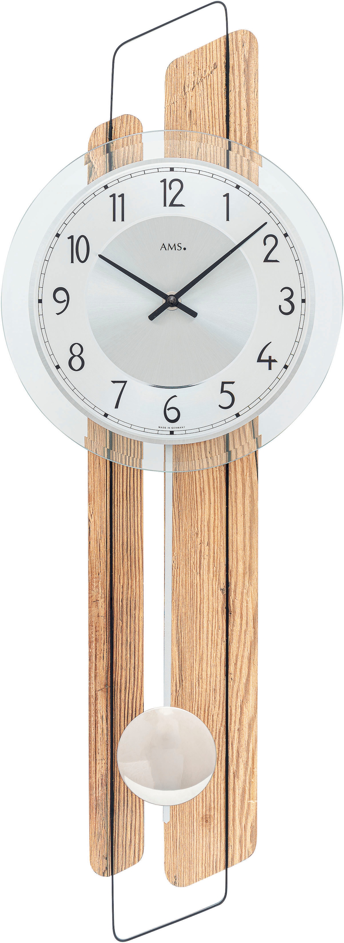 AMS Pendelwanduhr, Quarzuhr,Holzgehäuse,Esszimmer,Wohnzimmer,Made in German günstig online kaufen