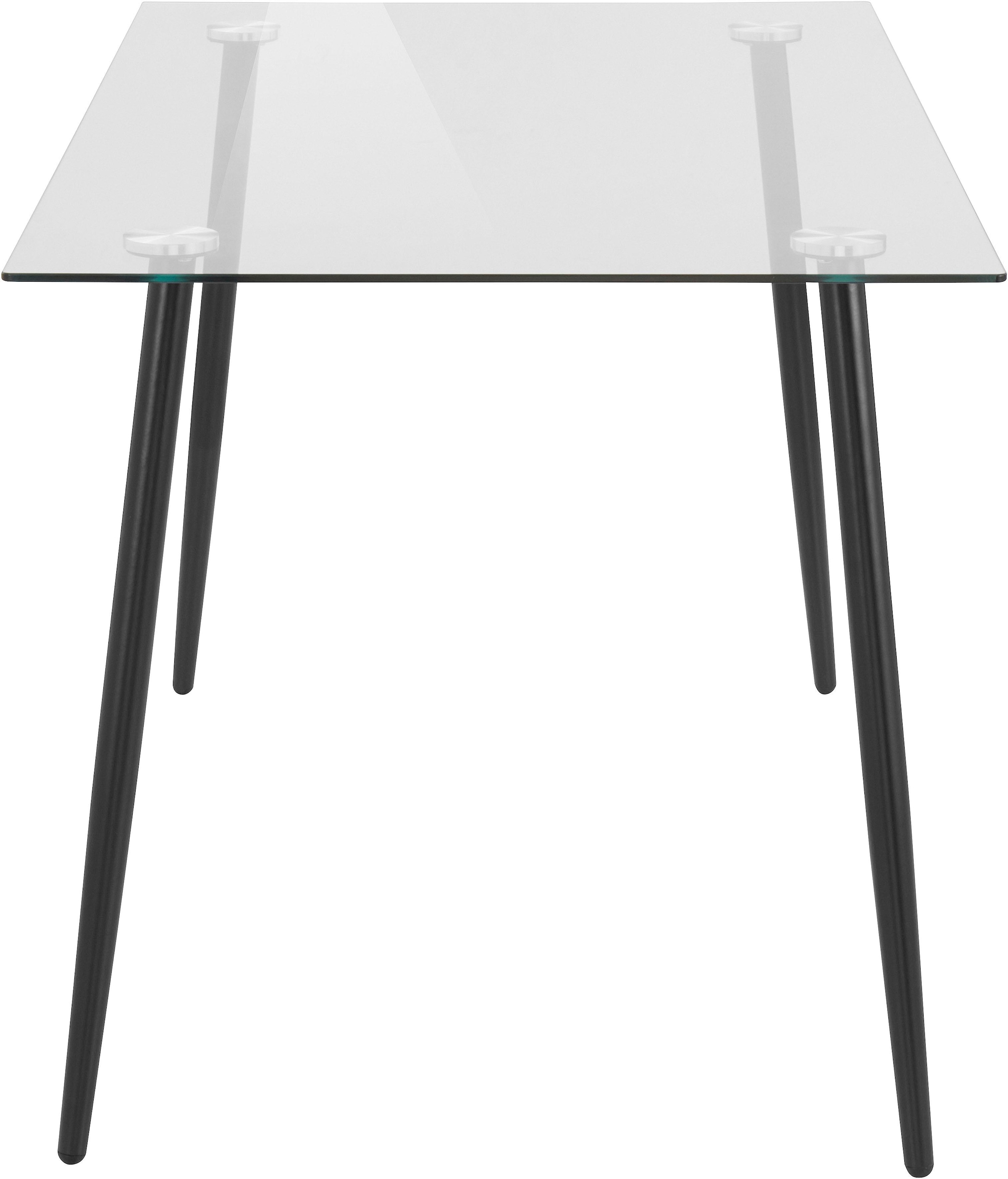 INOSIGN Glastisch »Danny, TOPSELLER!«, (Esstisch, Glastisch), Esstisch Breite 140 cm, Metallapplikationen, modernes Design
