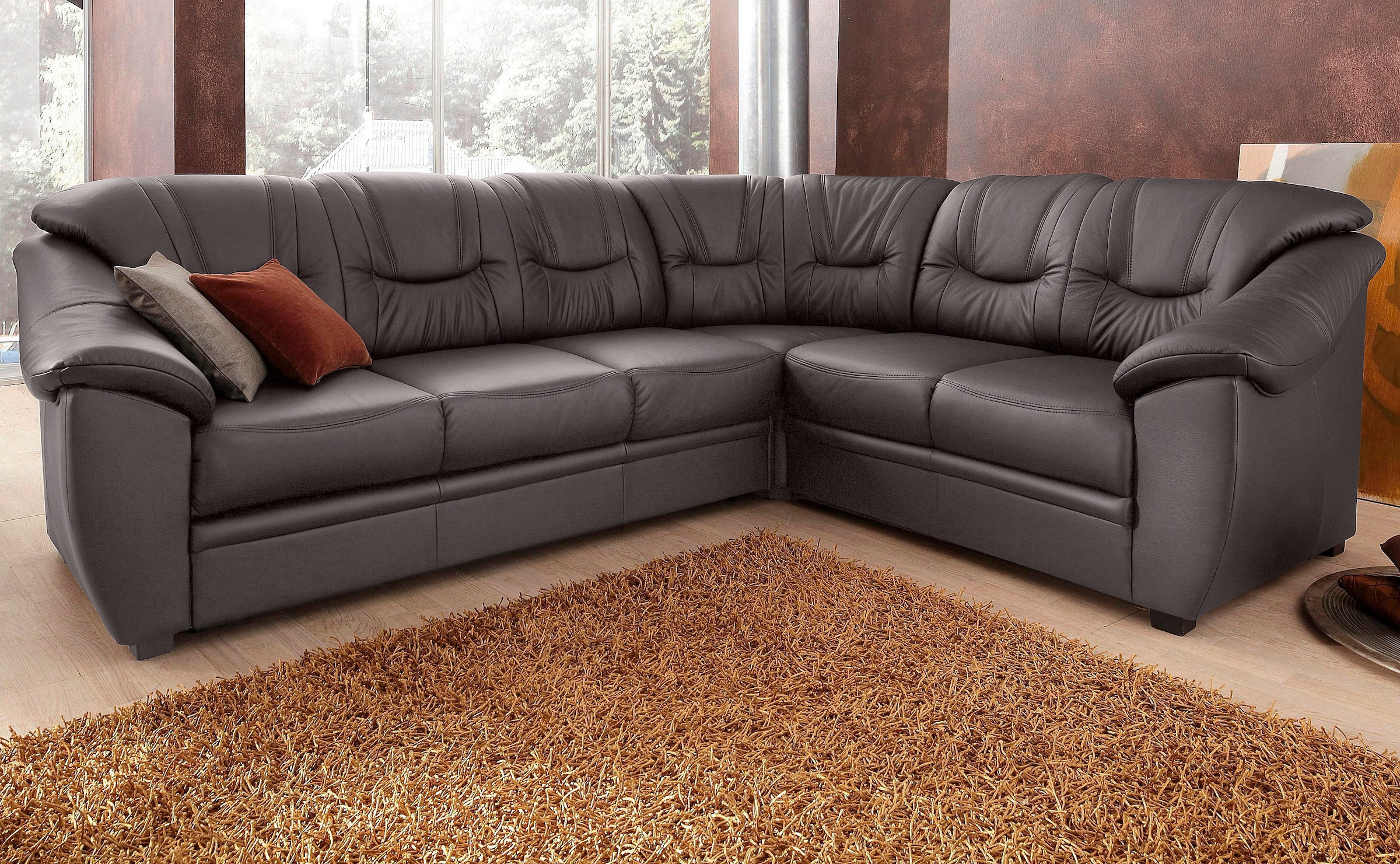 sit&more Ecksofa »Savona L-Form, B: 262 cm« optional Bettfunktion, Federker günstig online kaufen