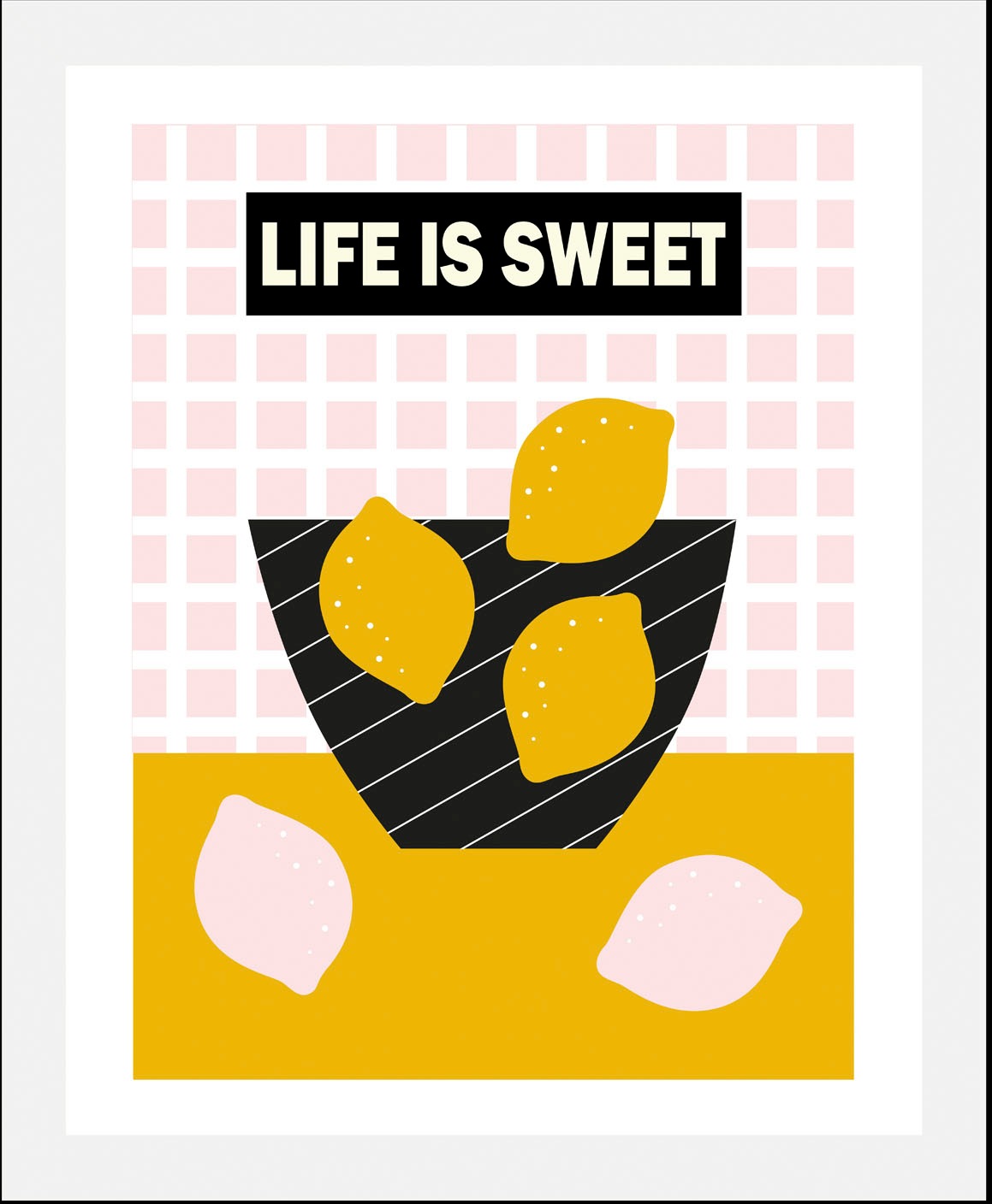 queence Bild »Life is sweet«, Obst-Obst Bilder-Schriftzug-Figuren-Abstrakt, günstig online kaufen