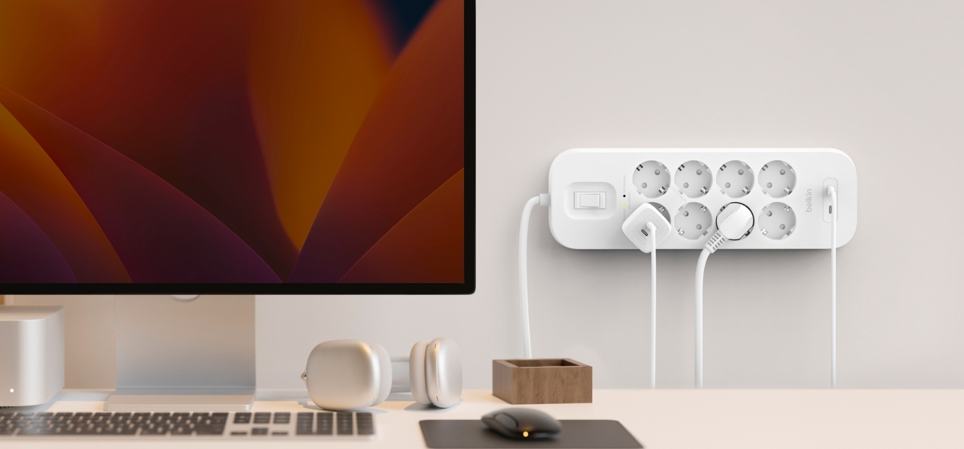 Belkin USB-Verteiler »Surge Plus Steckdosenleiste 8-Fach«, 30 Watt PD-Schnellladen