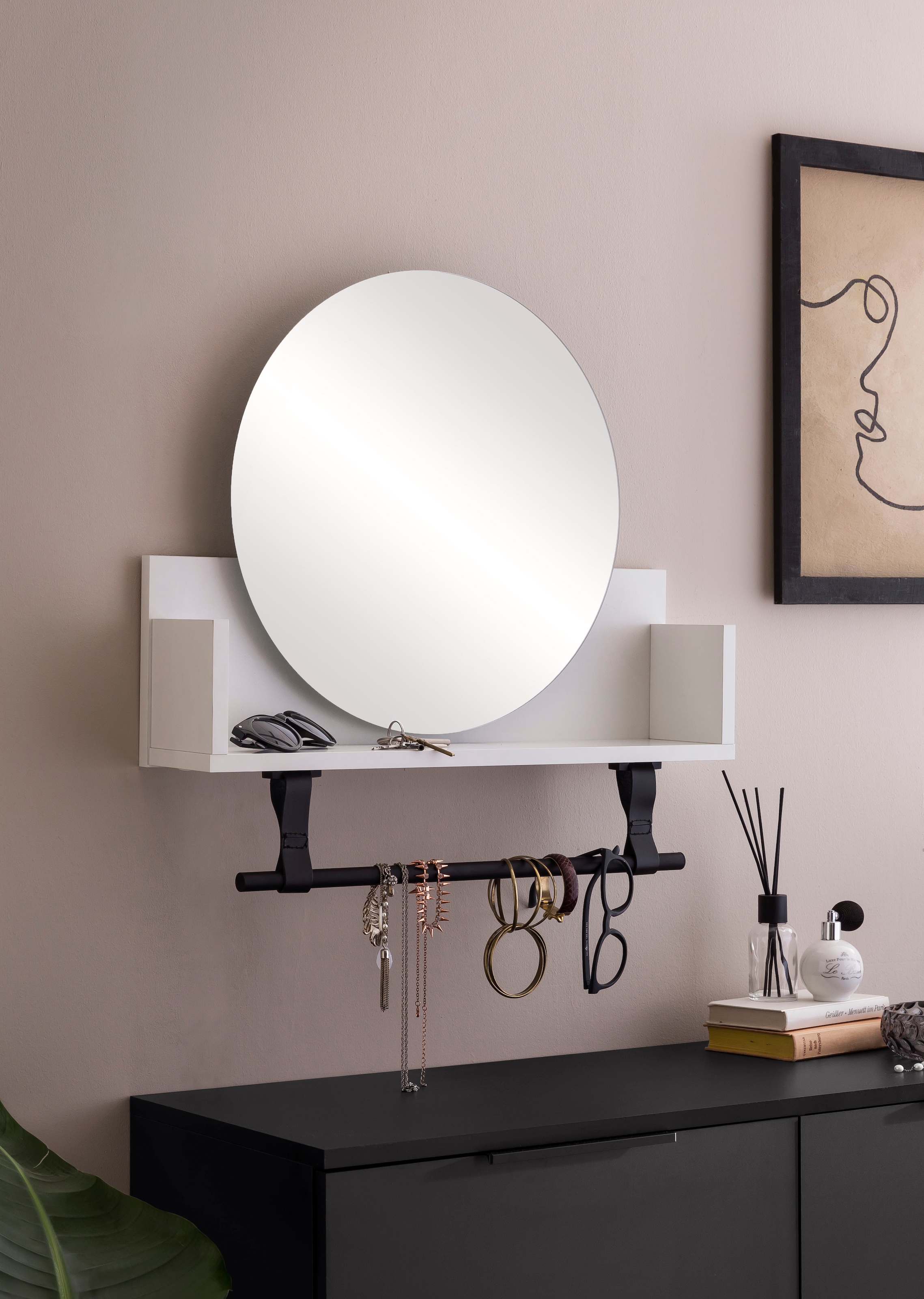 Schildmeyer Wandregal »Ella, Breite 59 cm«, Kleiderstange aus Kunststoff, S günstig online kaufen