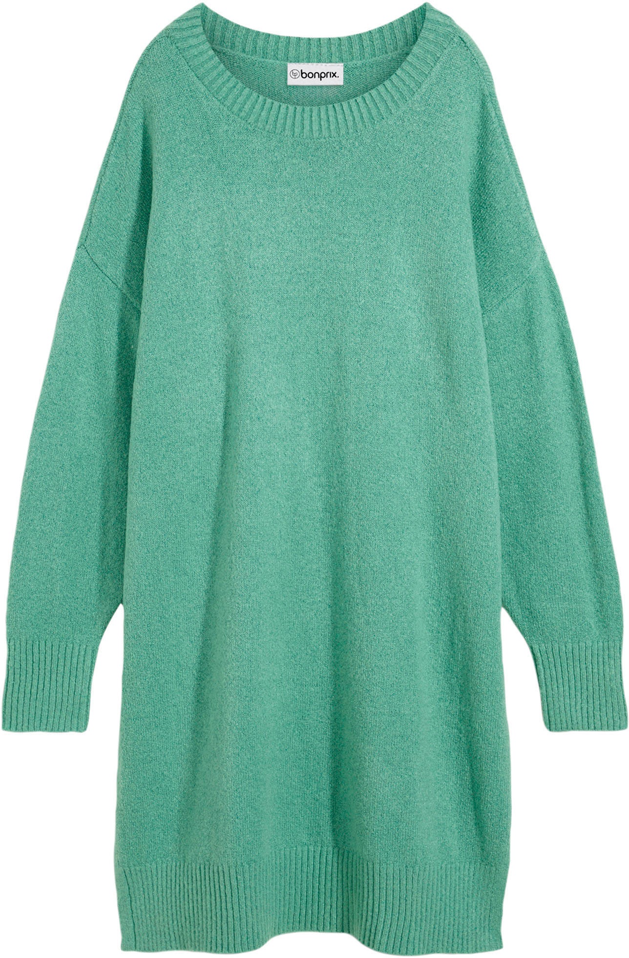 bonprix Sweatkleid »Oversize-Strickkleid« aus Materialmix, Oversize Passform, knielang, mit Seitenschlitzen