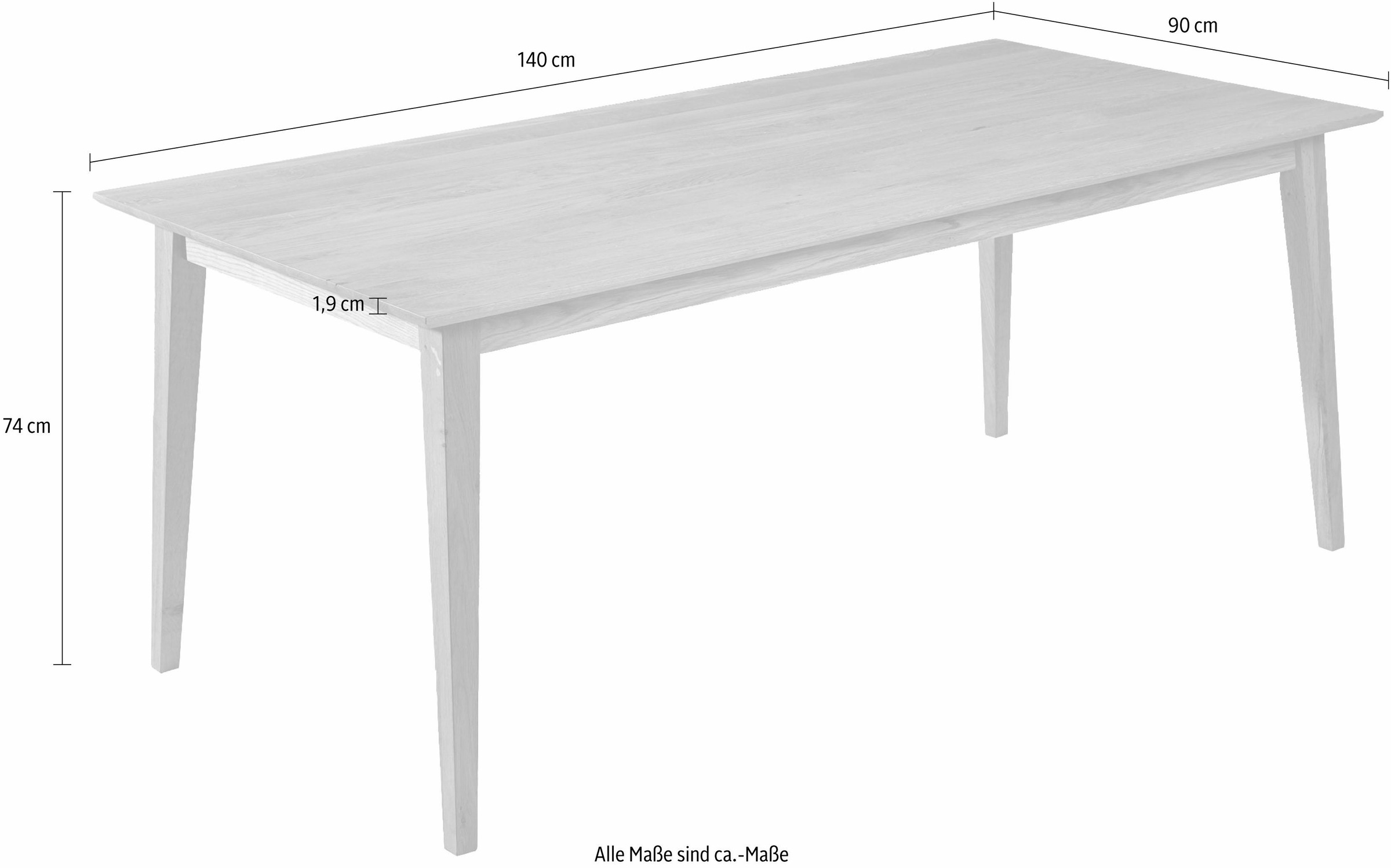 massivline&more Esstisch »Filippa«, Gestell aus Massivholz günstig online kaufen