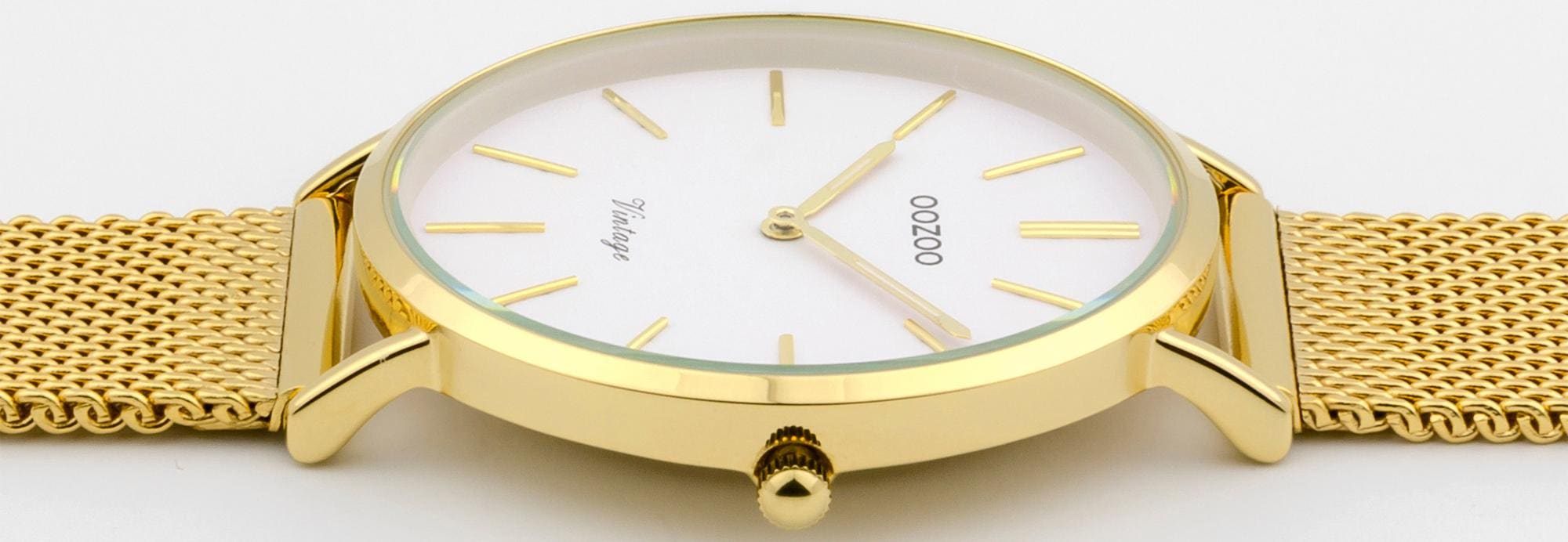 OOZOO Quarzuhr Armbanduhr, Damenuhr, Edelstahlarmband