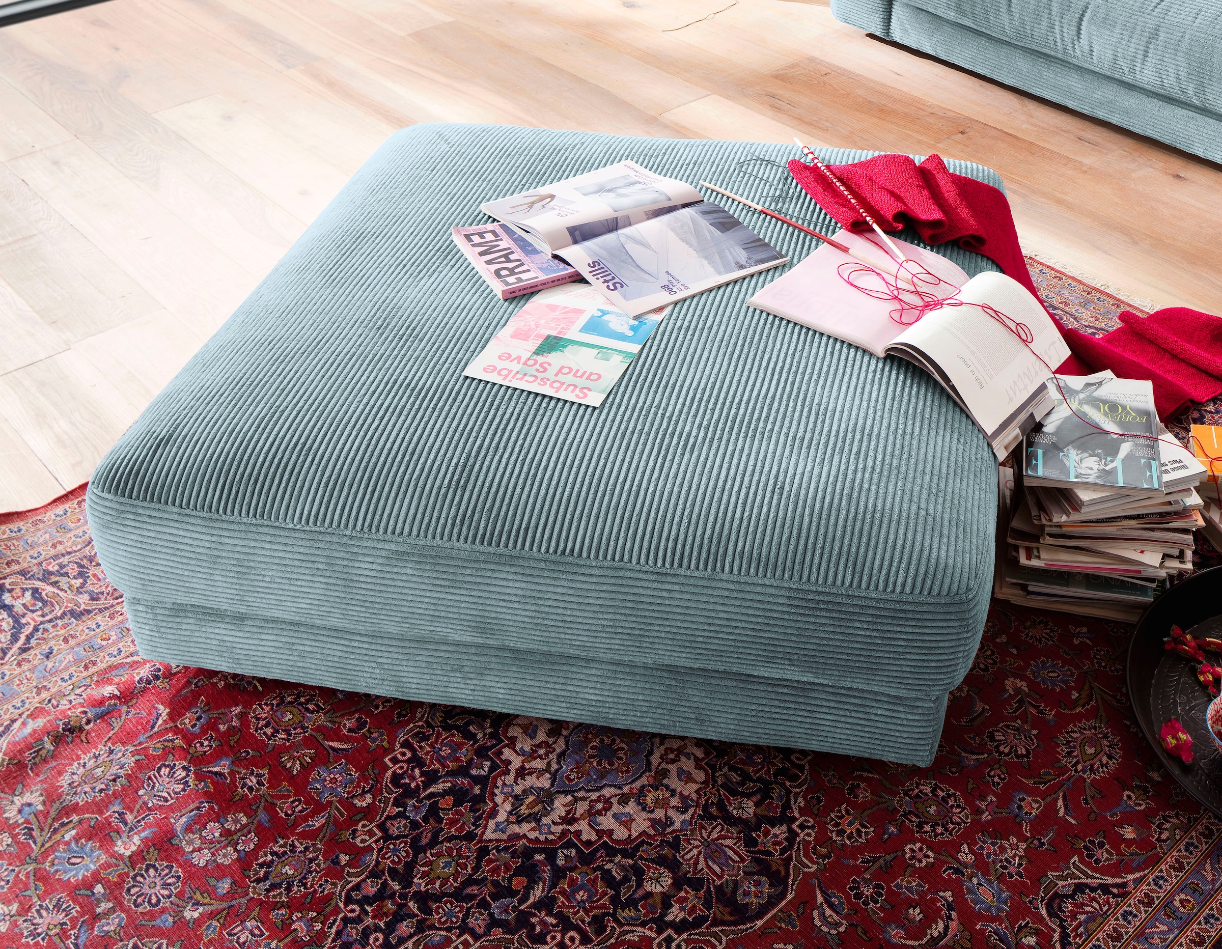 Places of Style Hocker »Enisa«, passend zum "Enisa"-Sofa, Bezug in Cord günstig online kaufen