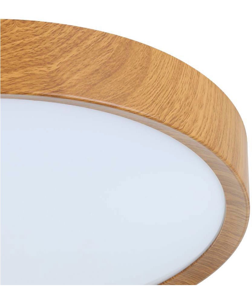 EGLO Deckenleuchte »MUSURITA«, 1 flammig, Leuchtmittel LED-Modul | LED wechselbar, Deckenlampe, Wohnzimmer, Stahl, Kunststoff, Holz-Optik, Weiß, Ø34 cm