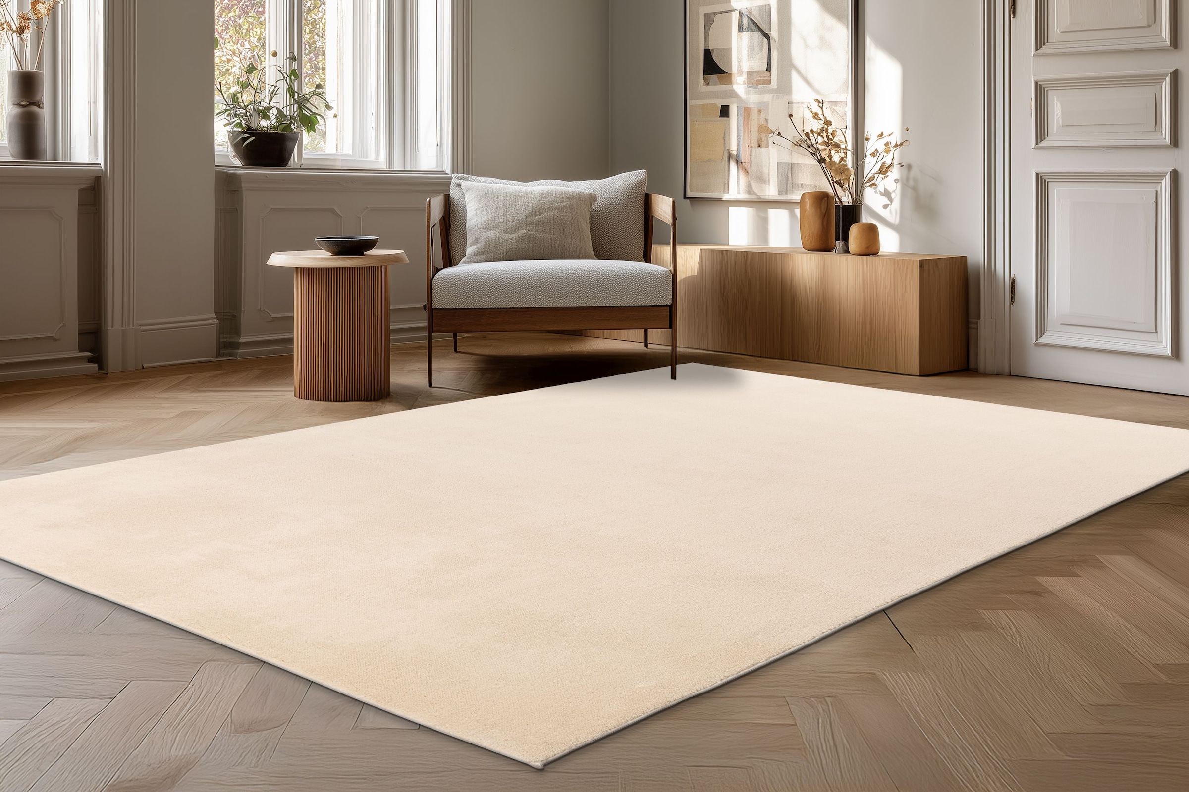 Kayoom Teppich »Earthquake 225« rechteckig 14 mm Höhe auch als Läufer, dichter uni Kurzflor, Wohnzimmer