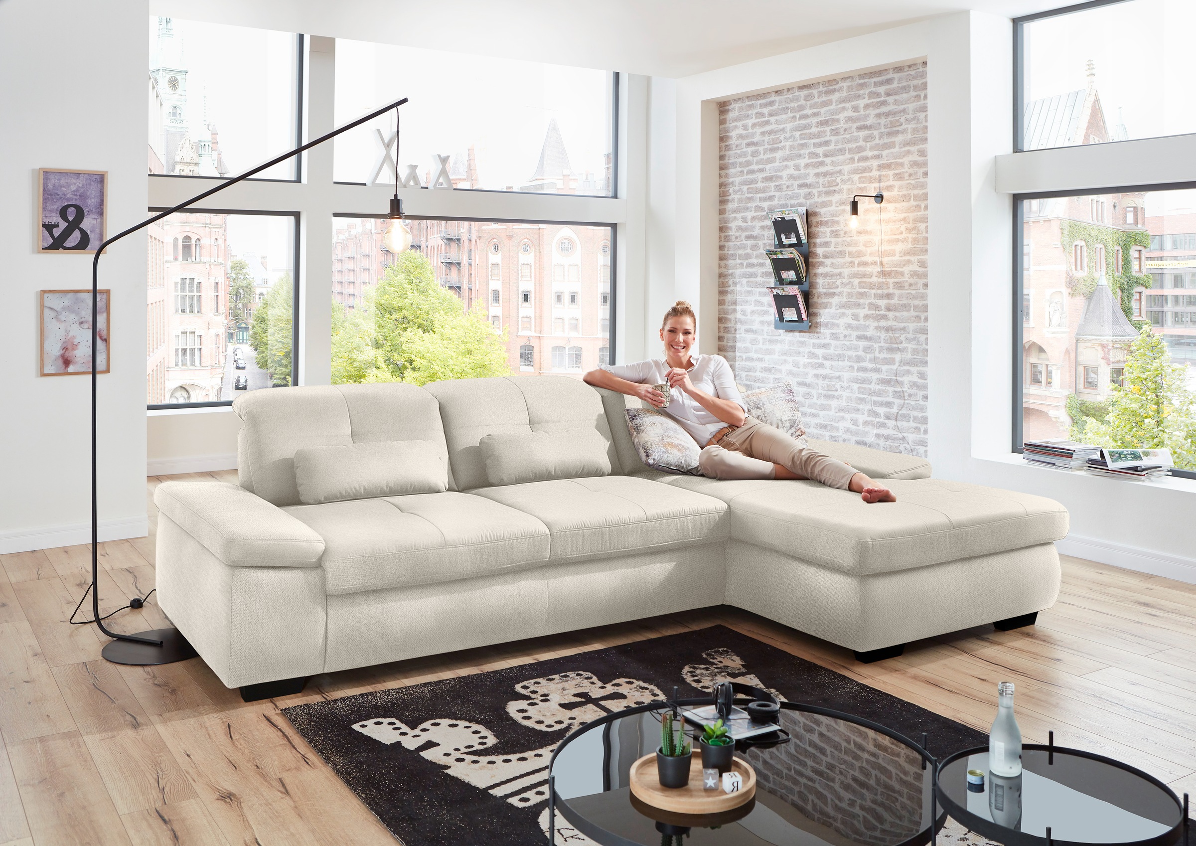 Die PlanBar Ecksofa »MP-IN16012 L-Form, mit Kaltschum-Polsterung«, inkl. Si günstig online kaufen