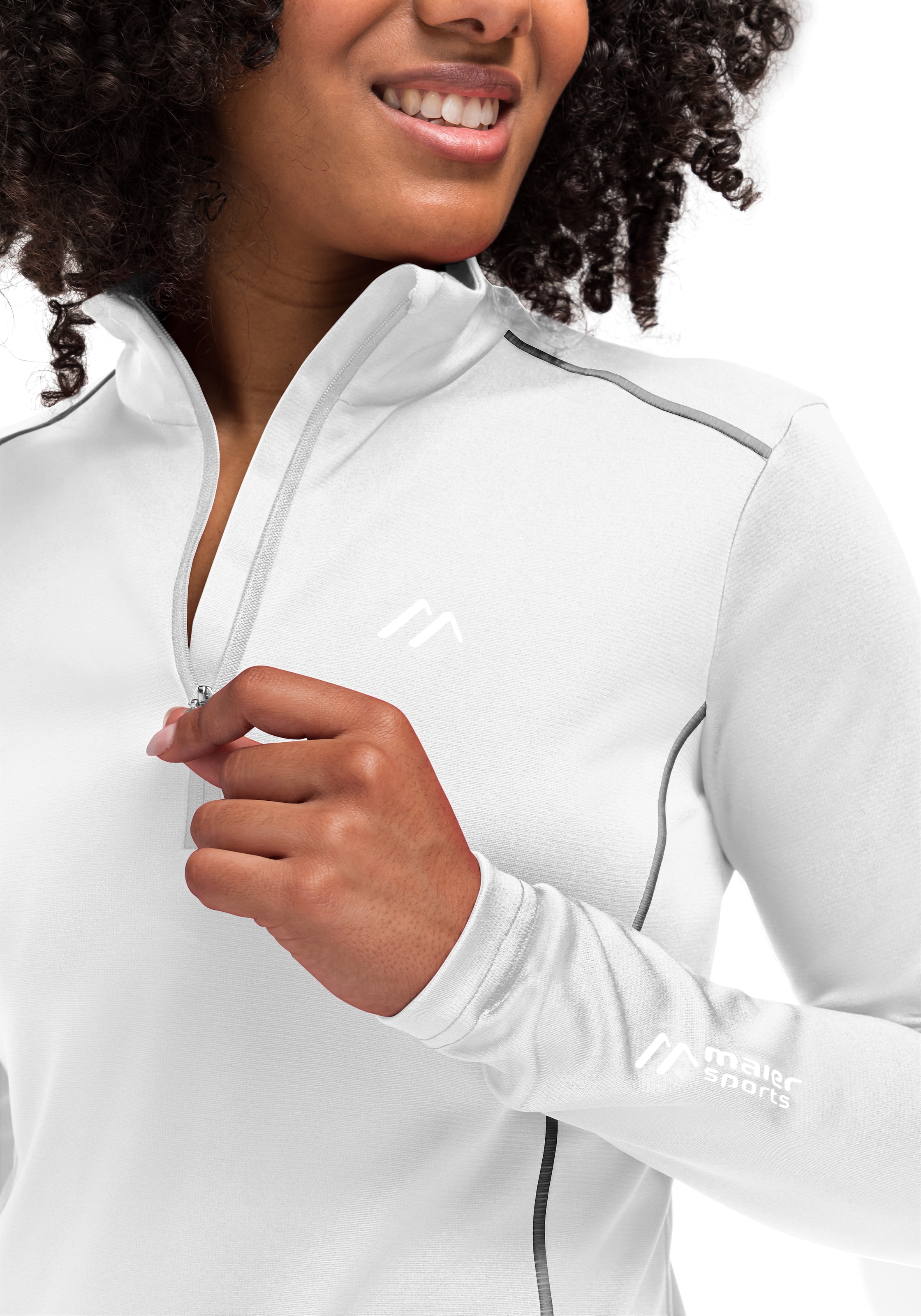 Maier Sports Fleecepullover »Jenna Rec«, Damen Midlayer, elastisches und pflegeleichtes Half-Zip Fleece