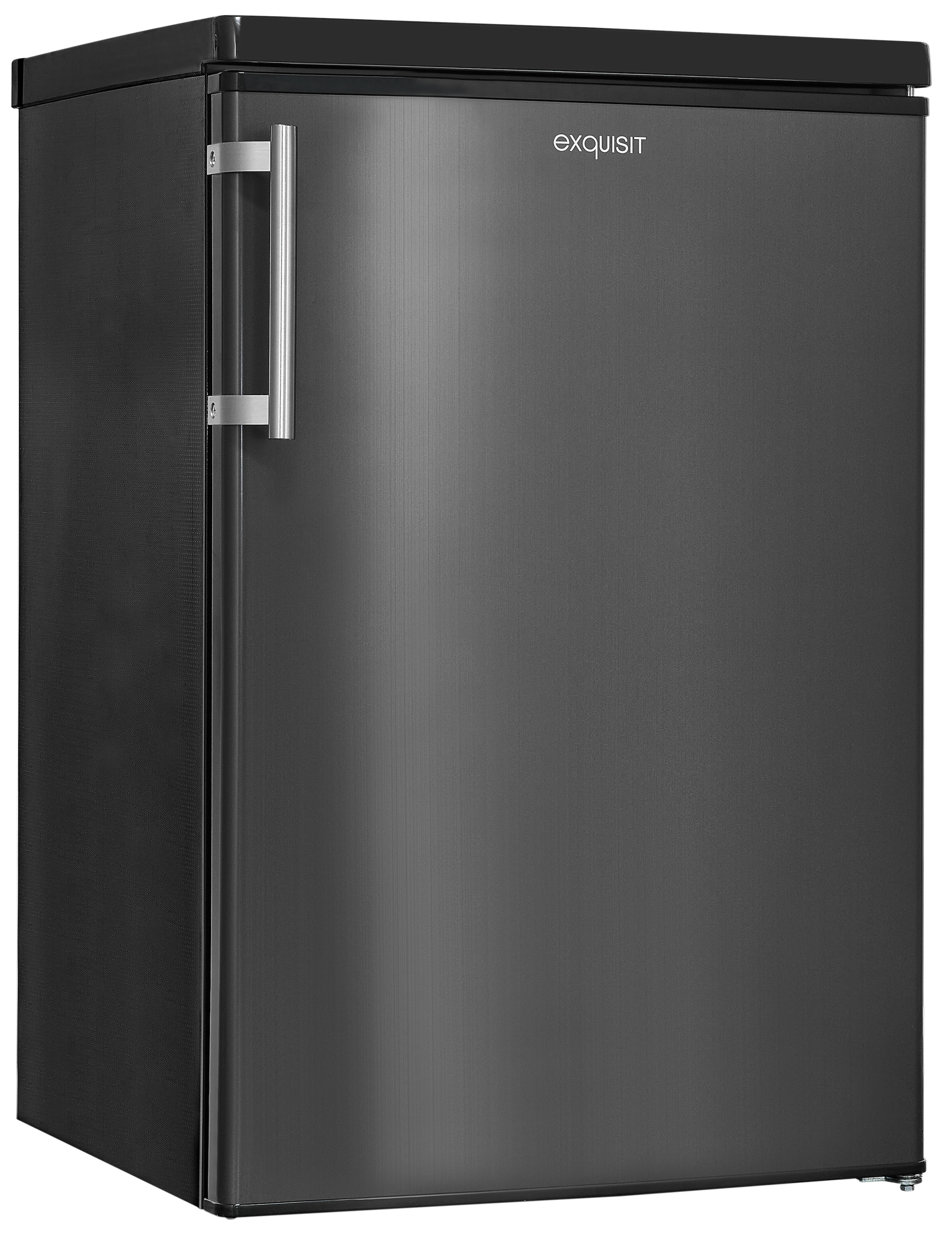 exquisit Kühlschrank »KS16-V-H-040E inoxlook-az« 85,5 cm hoch 55 cm breit Kompakt & flexibel – ideal für Küche, Büro & Ferienwohnung