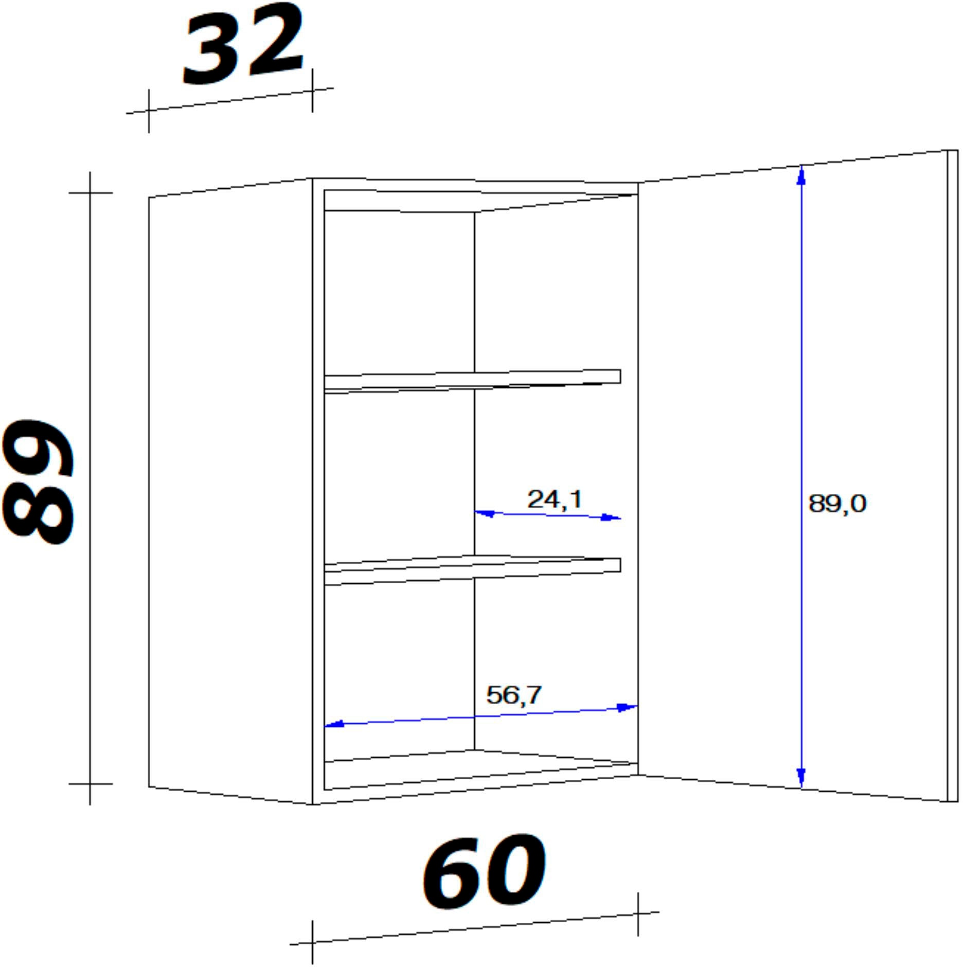Flex-Well Hängeschrank »Nano«, (B x H x T) 60 x 89 x 32 cm