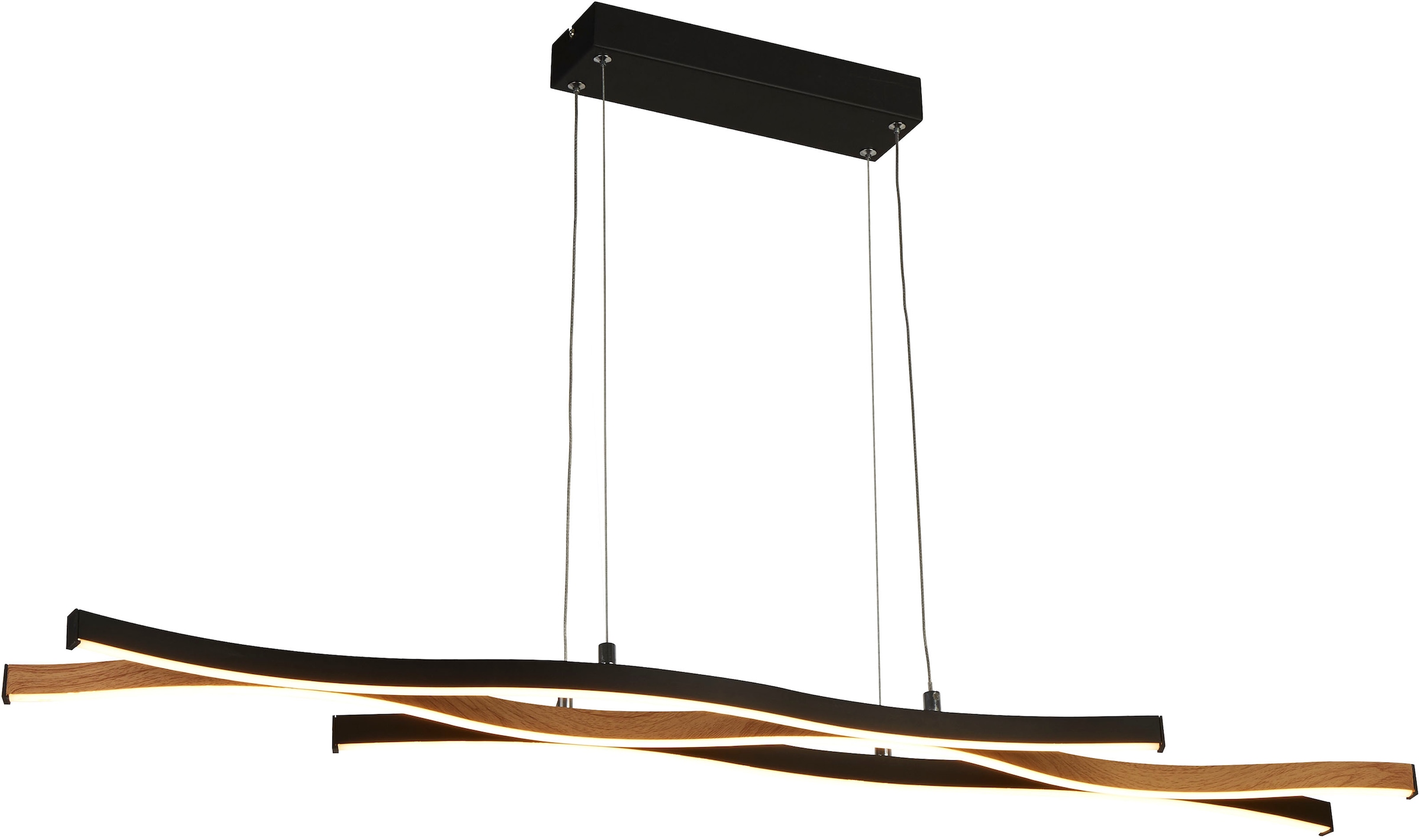 Searchlight LED-Hängeleuchte »Hängeleuchte Bloom, 1-flammig«, 1 flammig, Leuchtmittel LED-Modul | LED fest integriert, Mit Holzoptik