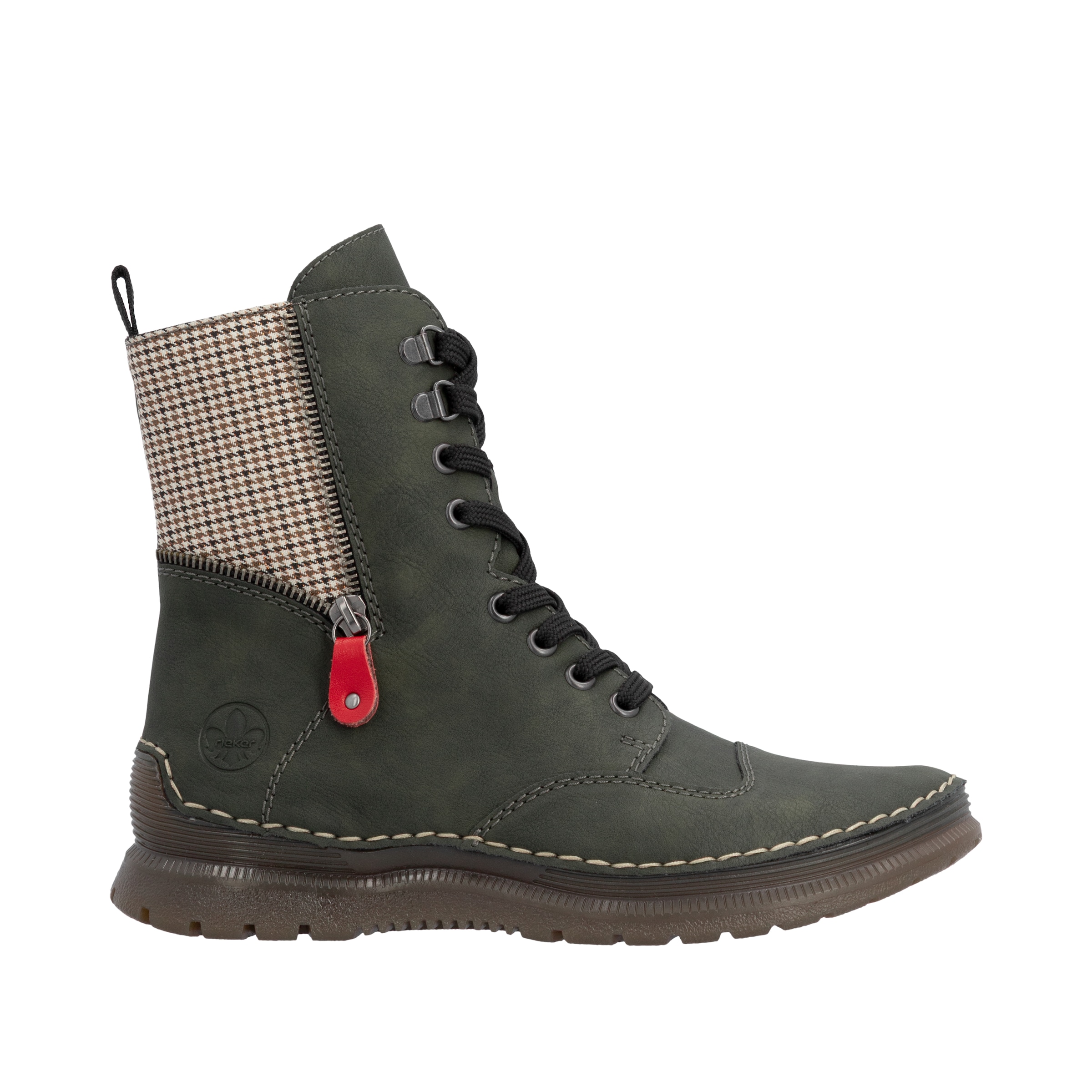 Rieker Schnürboots  Herbstboots, Schnürstiefelette mit Zier-Reißverschluss am Schaft