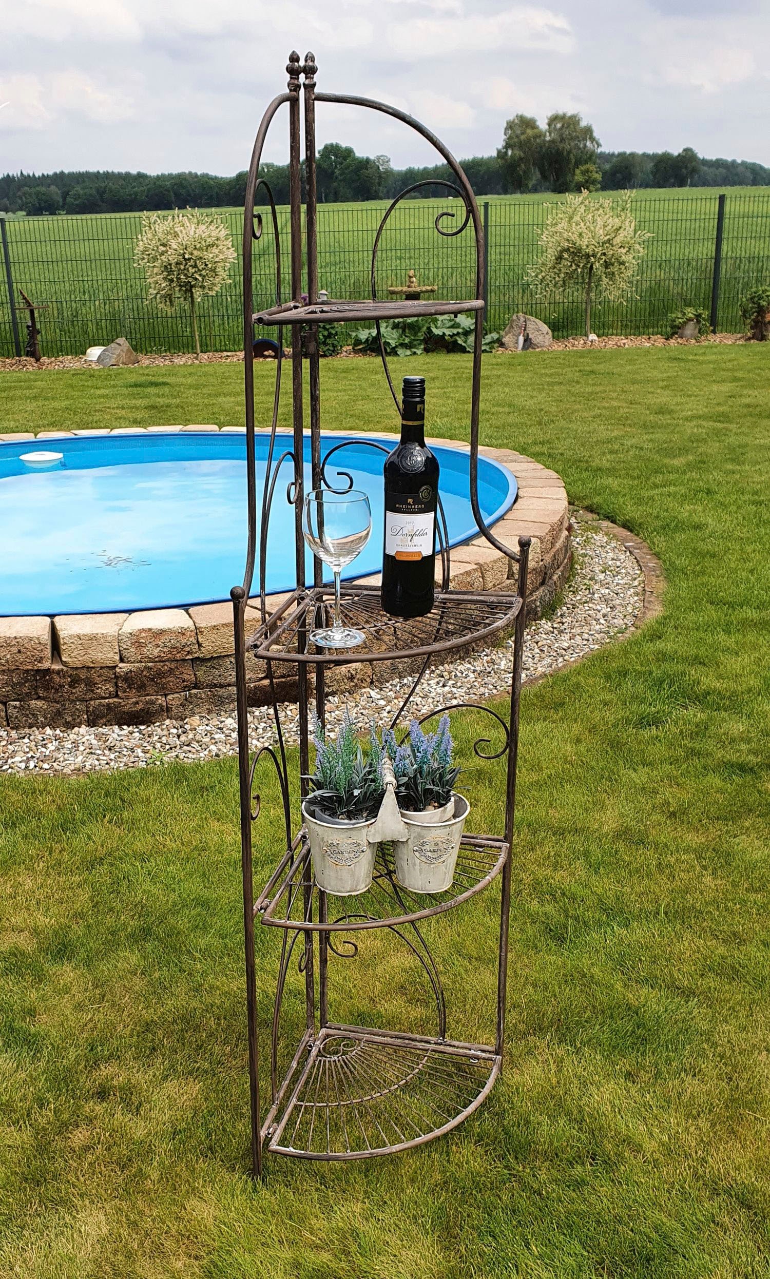 Ambiente Haus Standregal »Eckregal mit 4 Böden - Antikbraun 157 cm«, (1 St.)