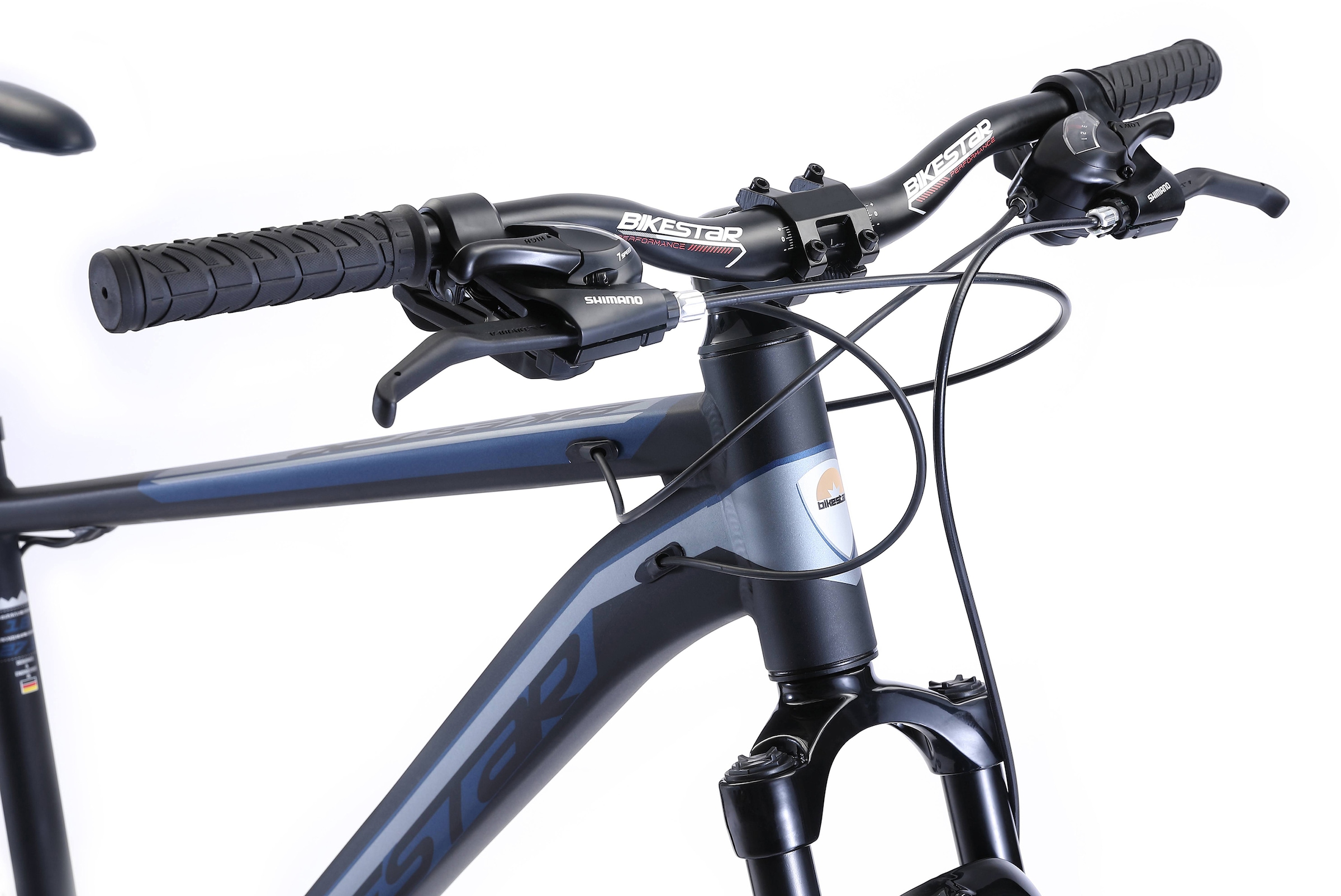 Bikestar Mountainbike, 21 Gang, Shimano, RD-TY300 Schaltwerk, Kettenschaltung, für Damen und Herren, Kettenschaltung