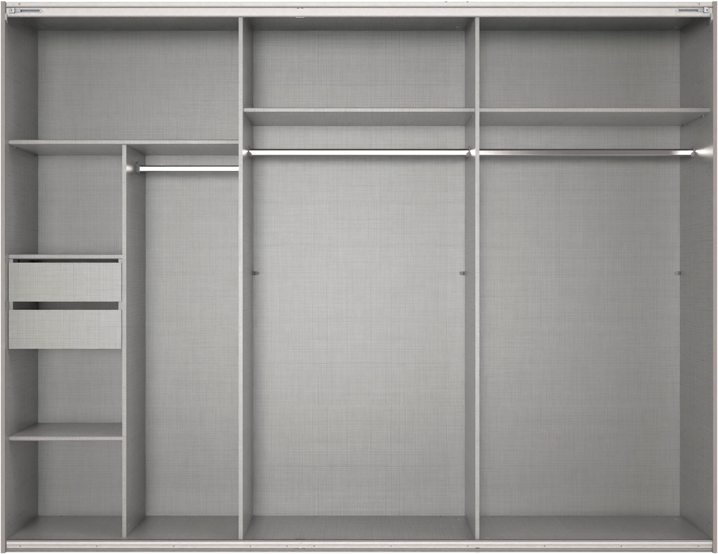 Wimex Schwebetürenschrank »Mugano, Made in Germany, Lieferung bis in Deine Etage und Stellort«, (wähle Deine Ausstattung: Basic oder Premium!), 3 Schwebetüren, große Größen, mit oder ohne Spiegel, Metallgriffe