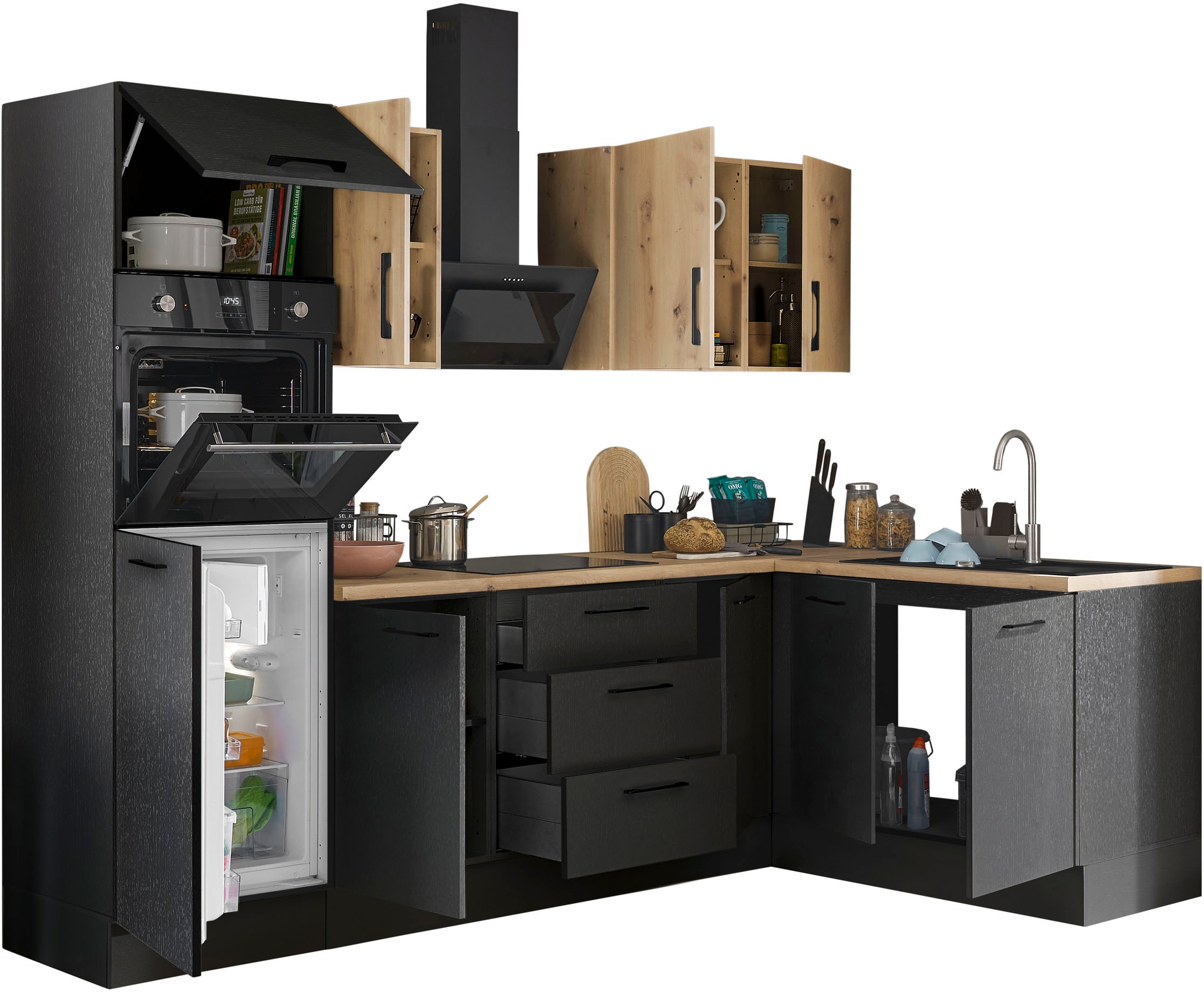 BASIC by Balculina Winkelküche »Turin«, Stellbreite 270x175 cm, wahlweise mit E-Geräten