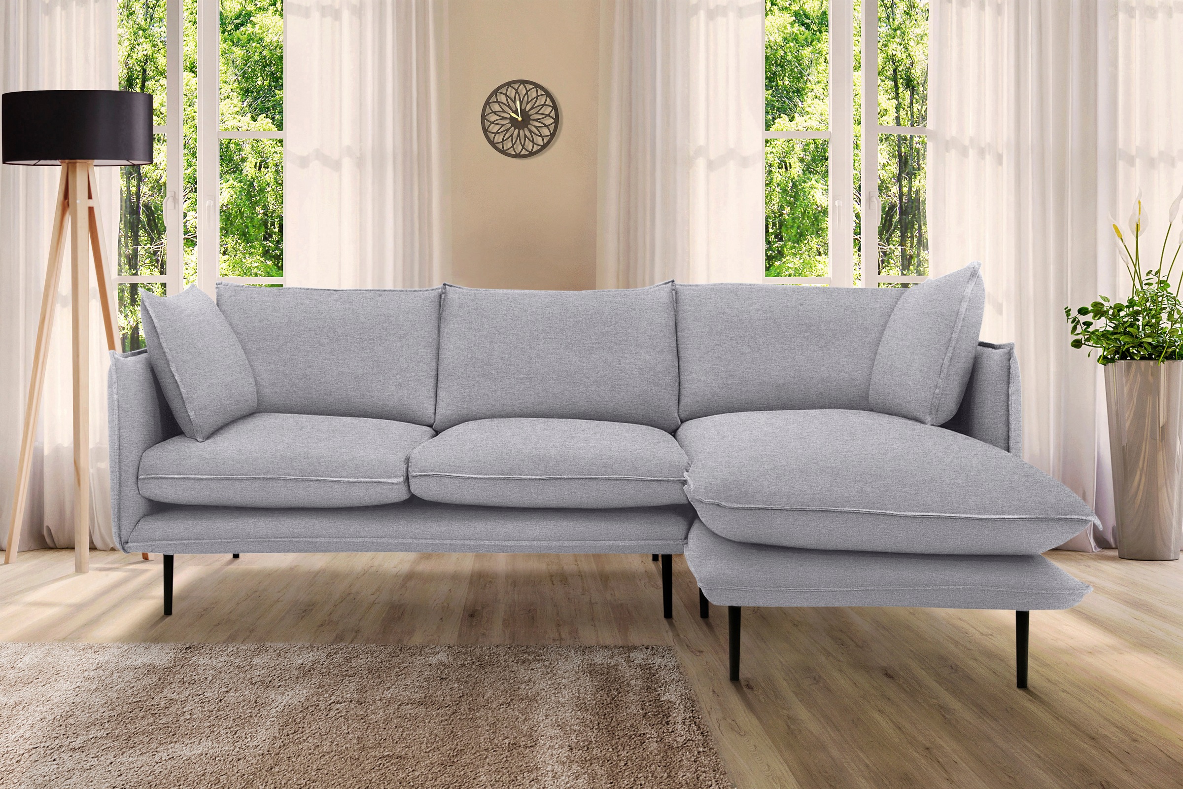 Home affaire Ecksofa »Somba L-Form« mit dickem Keder, Ottomane wahlweise li günstig online kaufen