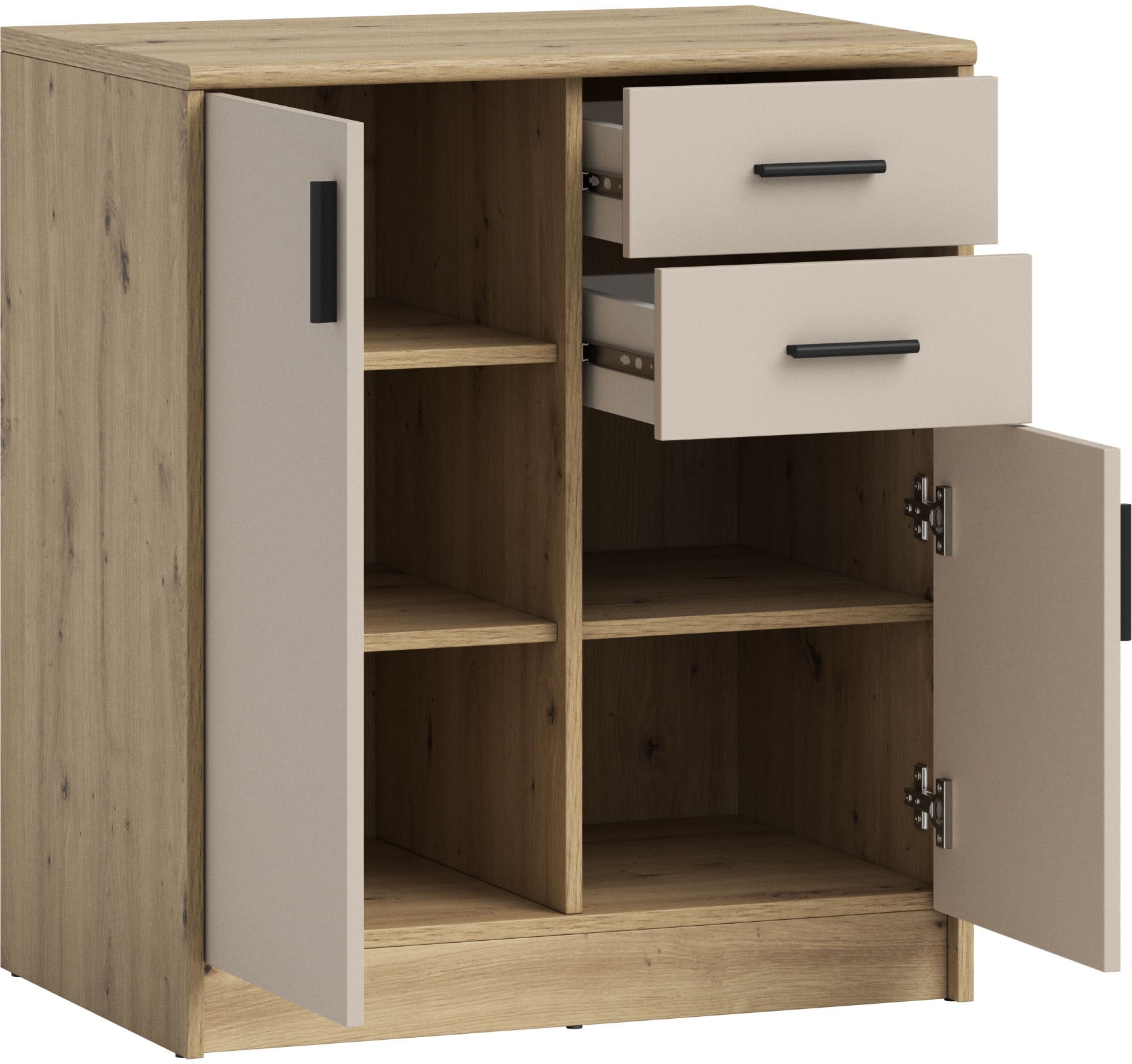 HBZ Sideboard »Nelly Kommode, BxHxT 74x86x50cm«, (1 St.), Breite 74cm, Einlegeböden verstellbar, foliert