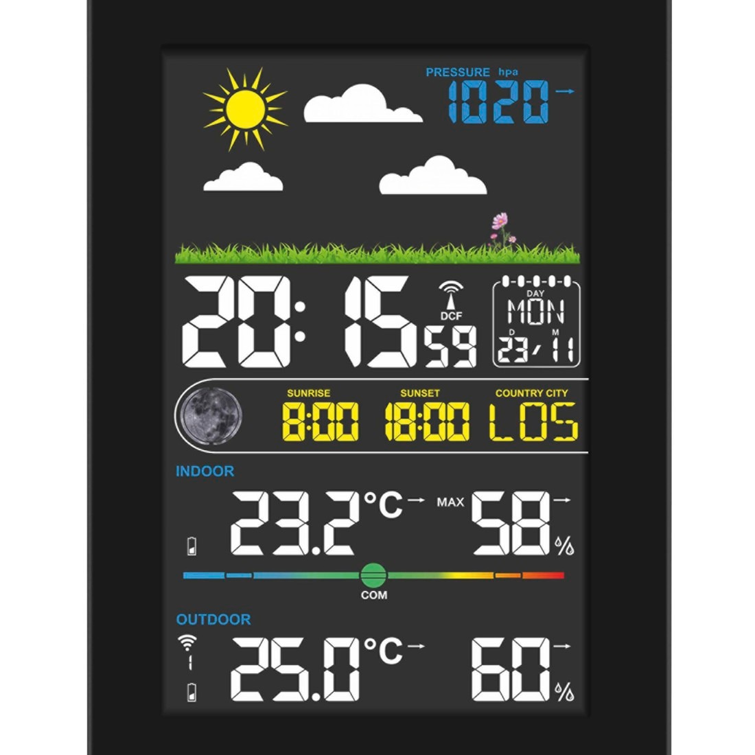 Hama Wetterstation »Wetterstation Funk mit Außensensor (digital, Vorhersage)«, (innen und außen)