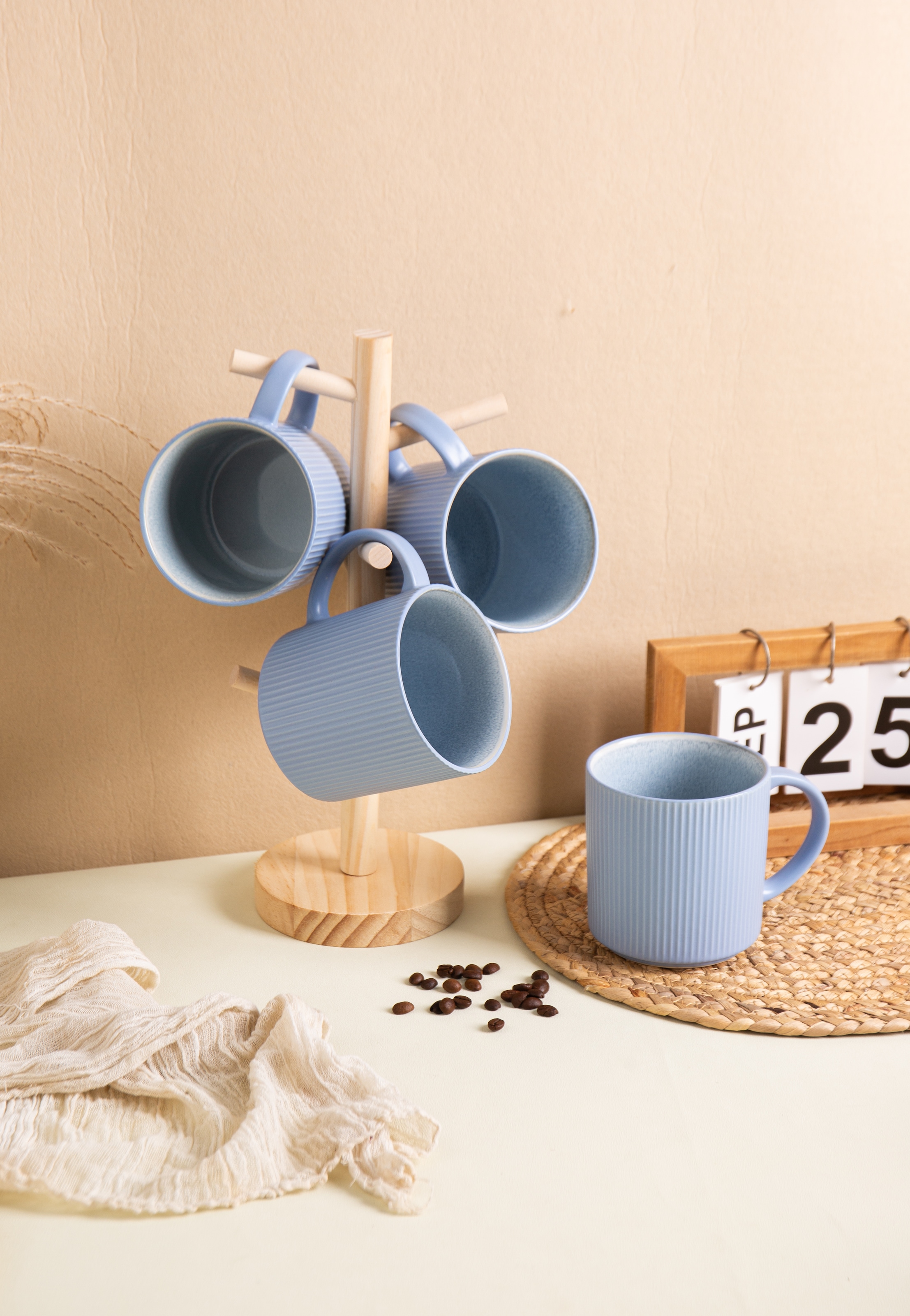 OTTO home Becher »Kaffeebecher Ylvii, 6er Set« spülmaschinenfest und mikrowellengeeignet, 460 ml