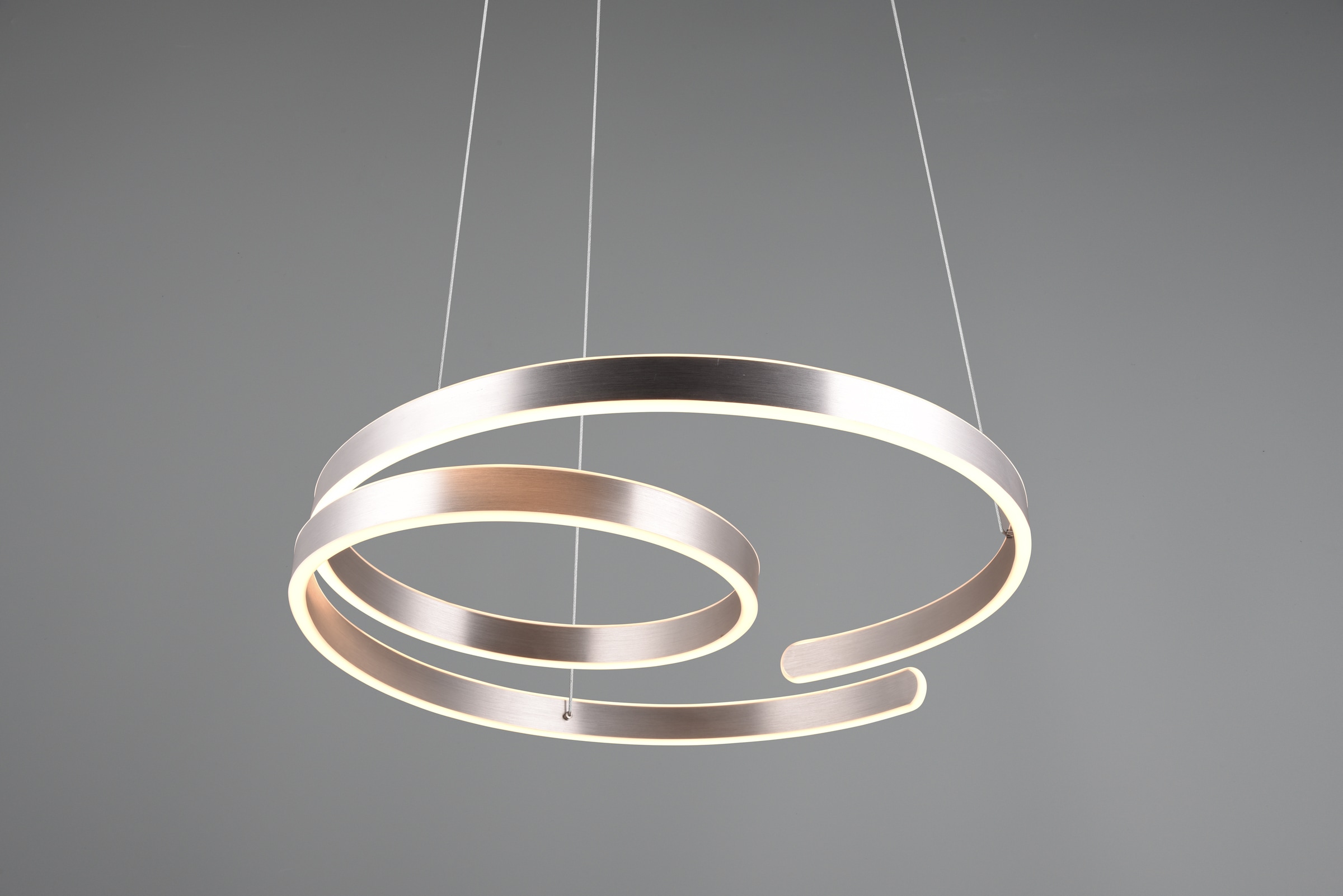 TRIO Leuchten LED Pendelleuchte »MARNIE, spiralförmige LED Hängelampe indirektes Licht warmweiß 3000K«, 1 flammig, Leuchtmittel LED-Board | LED fest integriert, 8000 Lumen höhenverstellbar 3 Stufen dimmbar Hängeleuchte Esszimmer