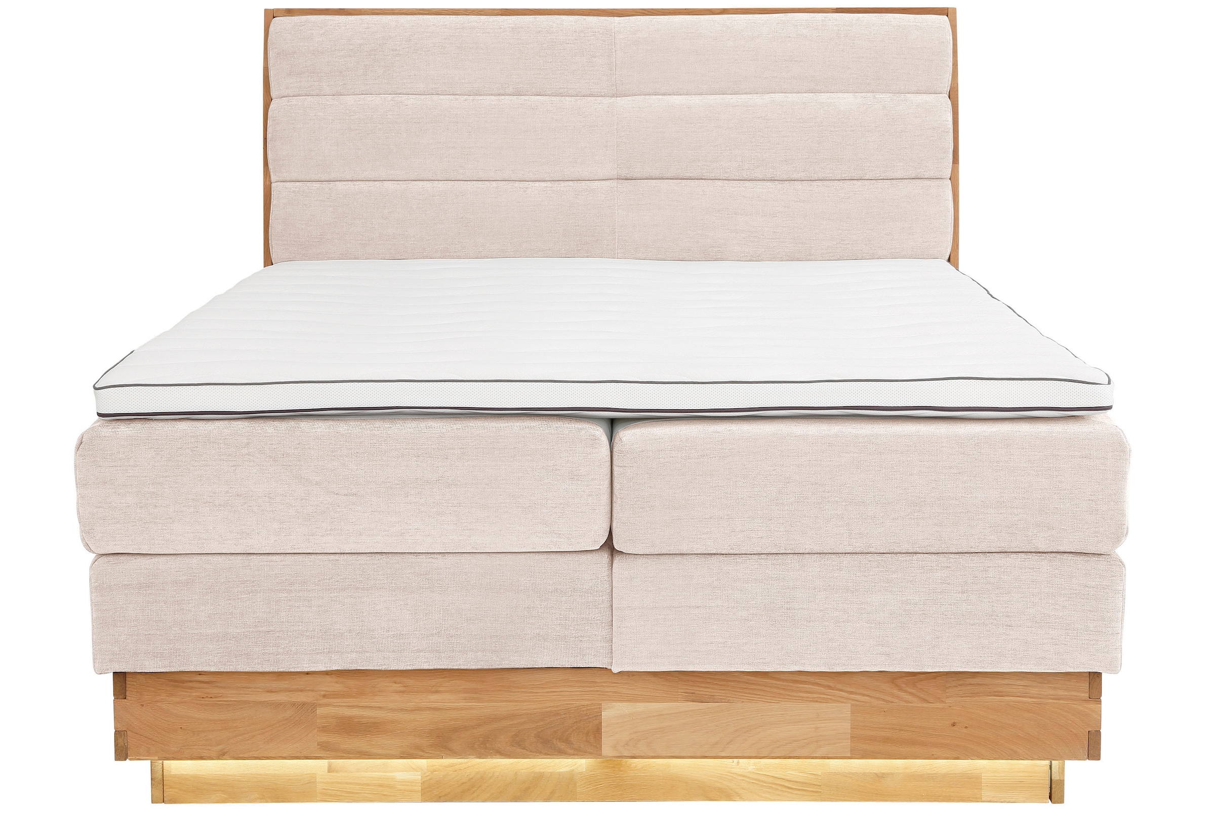 OTTO products Boxspringbett, LED-Beleuchtung, mit zertifizierten, recycelten Bezugsstoffen