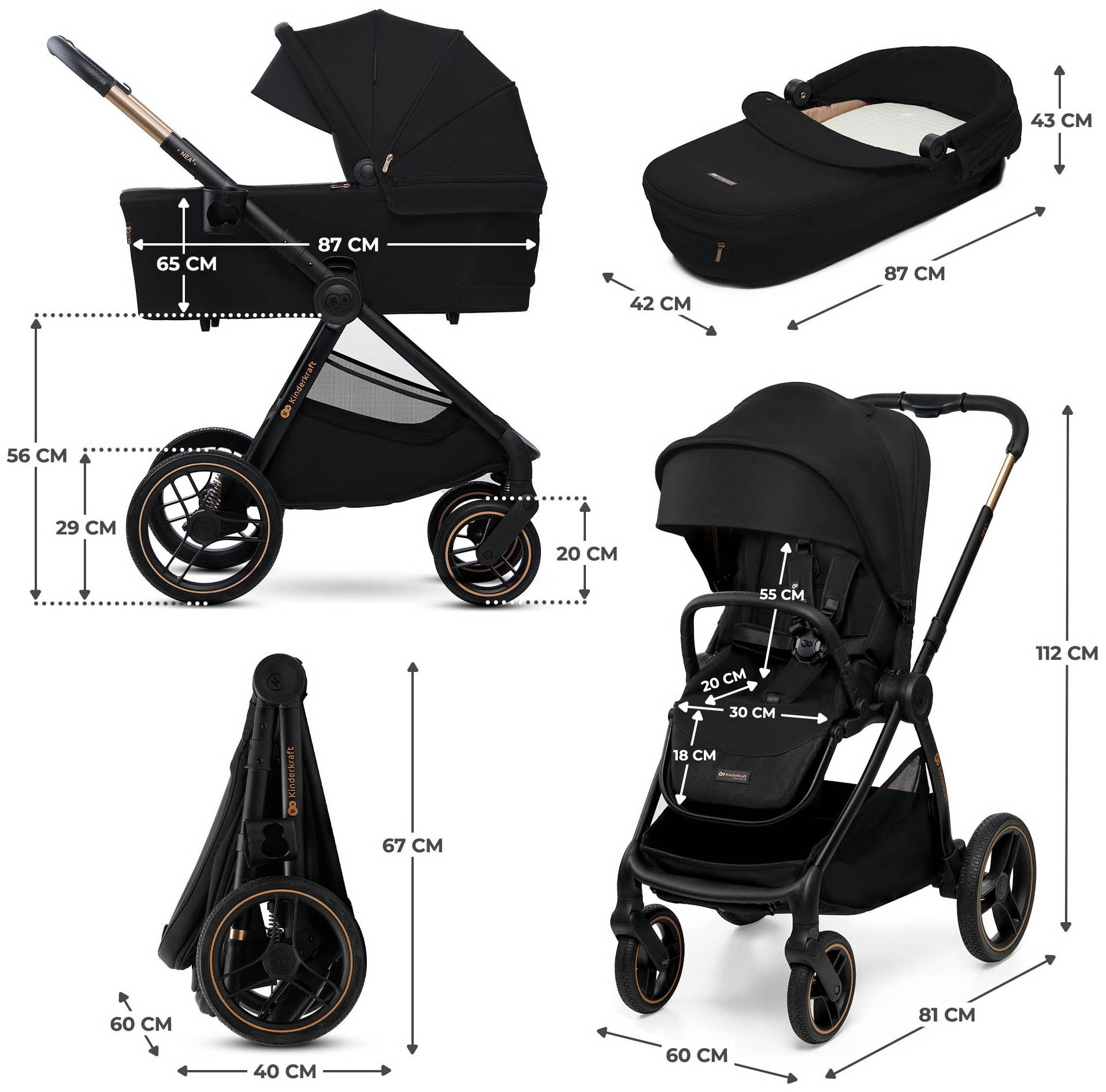 Kinderkraft Kombi-Kinderwagen »NEA 2 2in1« 27 kg