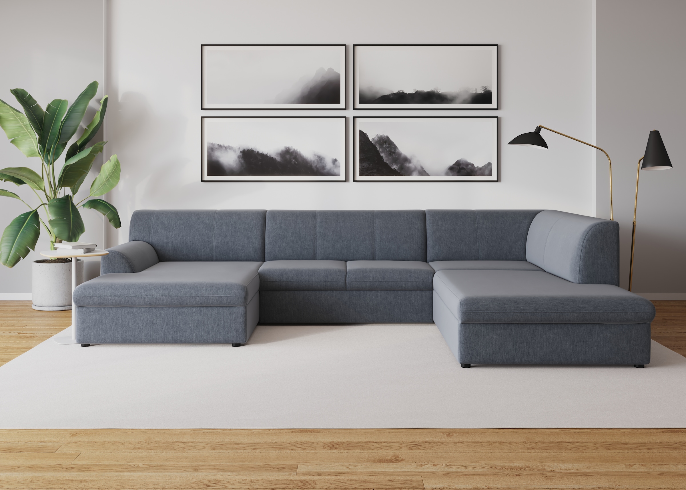 DOMO collection Wohnlandschaft »Topper, elegant und zeitlos, komfortabel, U günstig online kaufen