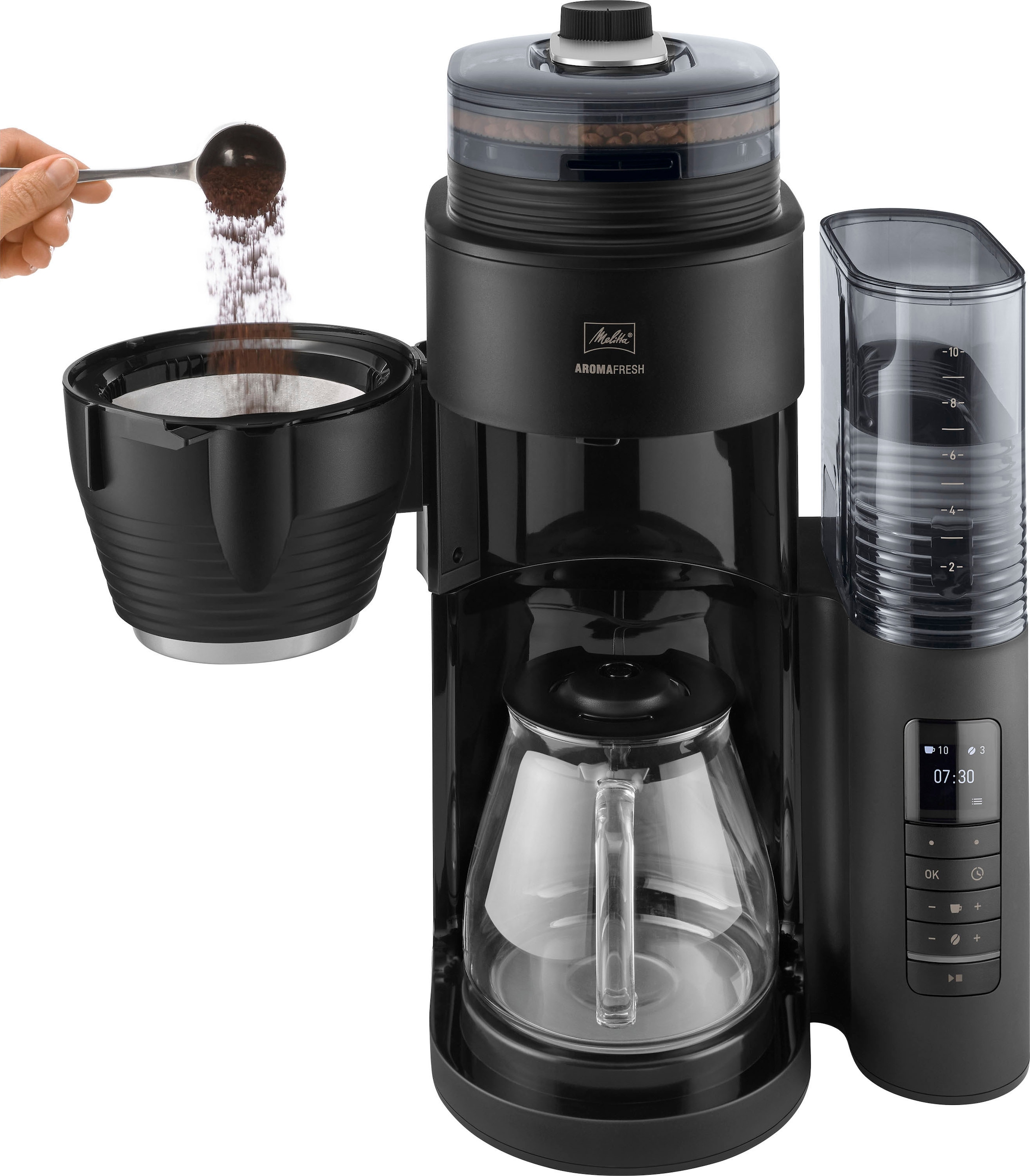 Melitta Kaffeemaschine mit l kaufen X 1,25 Pro Kaffeekanne, Papierfilter, 1030-02«, Mahlwerk 1x4 »AromaFresh