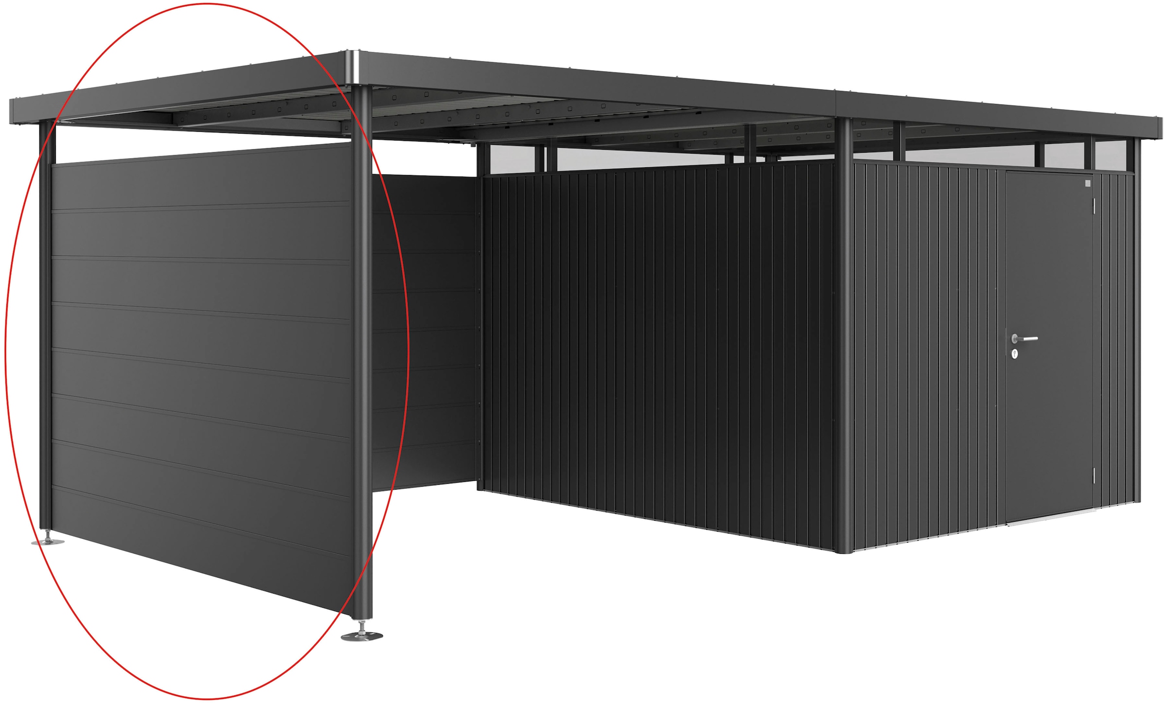 Bild von Biohort Gerätehaus-Seitenwand »HighLine«, dunkelgrau-metallic