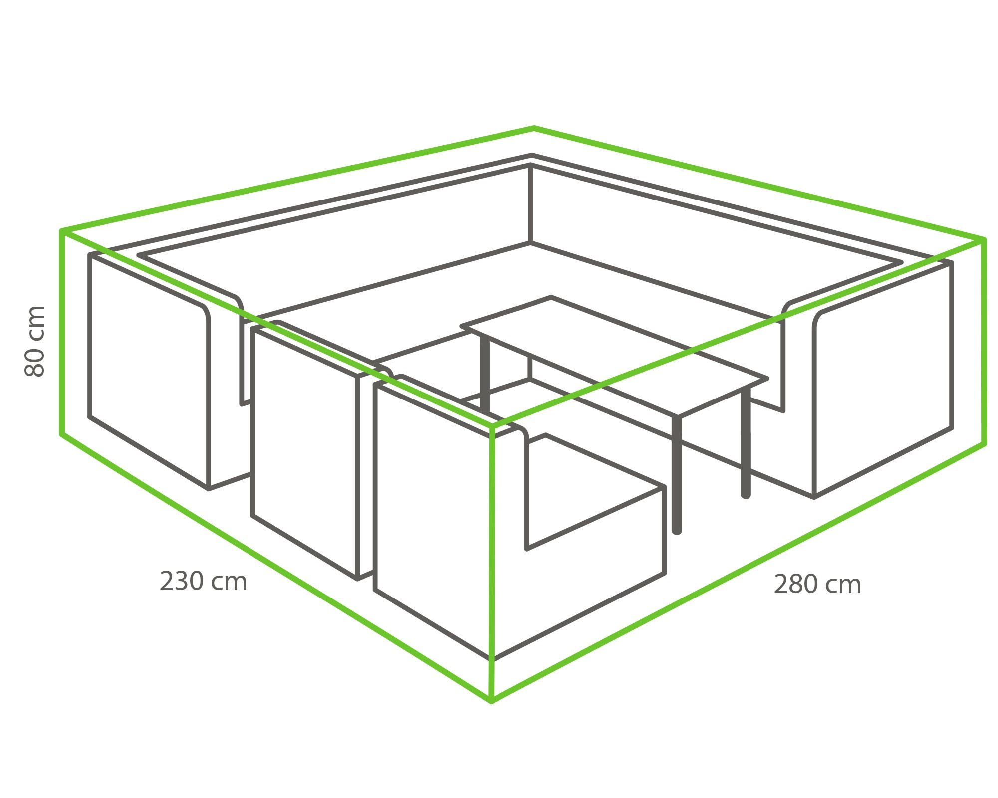 winza outdoor covers Gartenmöbel-Schutzhülle, geeignet für Loungeset, 280x230x80 cm