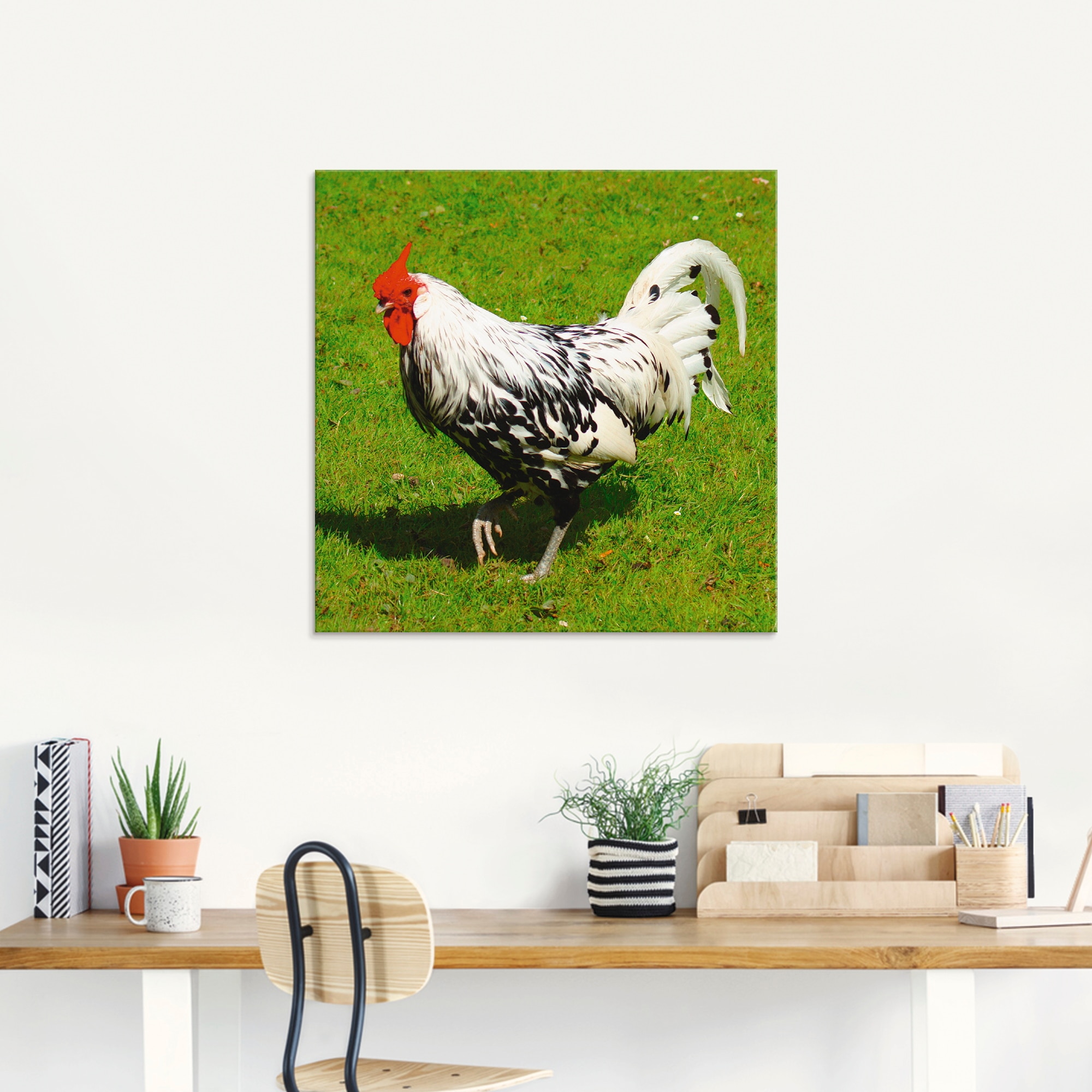 Artland Glasbild »Gepunktetes Huhn« Vögel 1 Stk. tlg. in verschiedenen Größen
