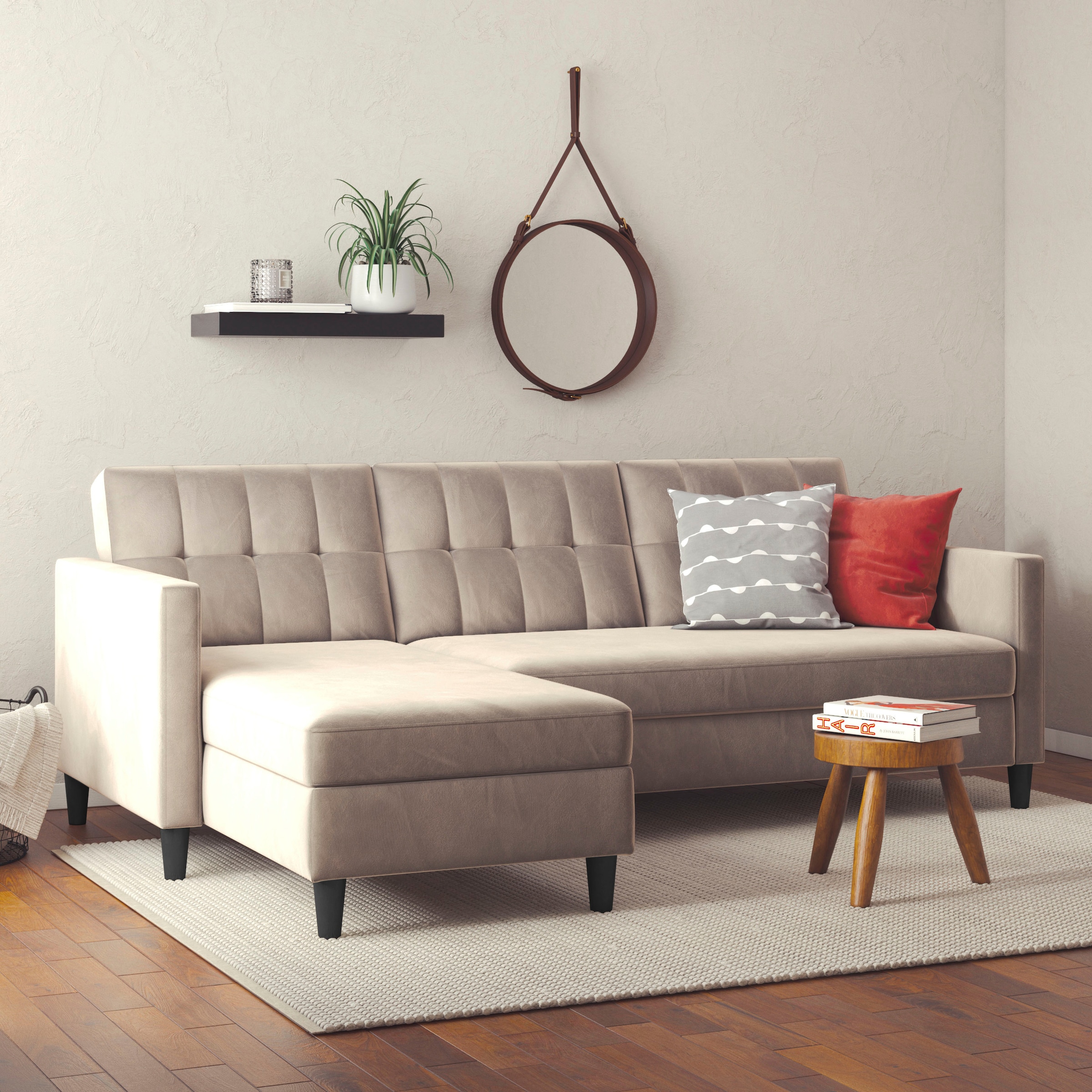 Dorel Home Ecksofa »Hartford II«, mit Bettfunktion und Stauraum, Recamiere beidseitig montierbar